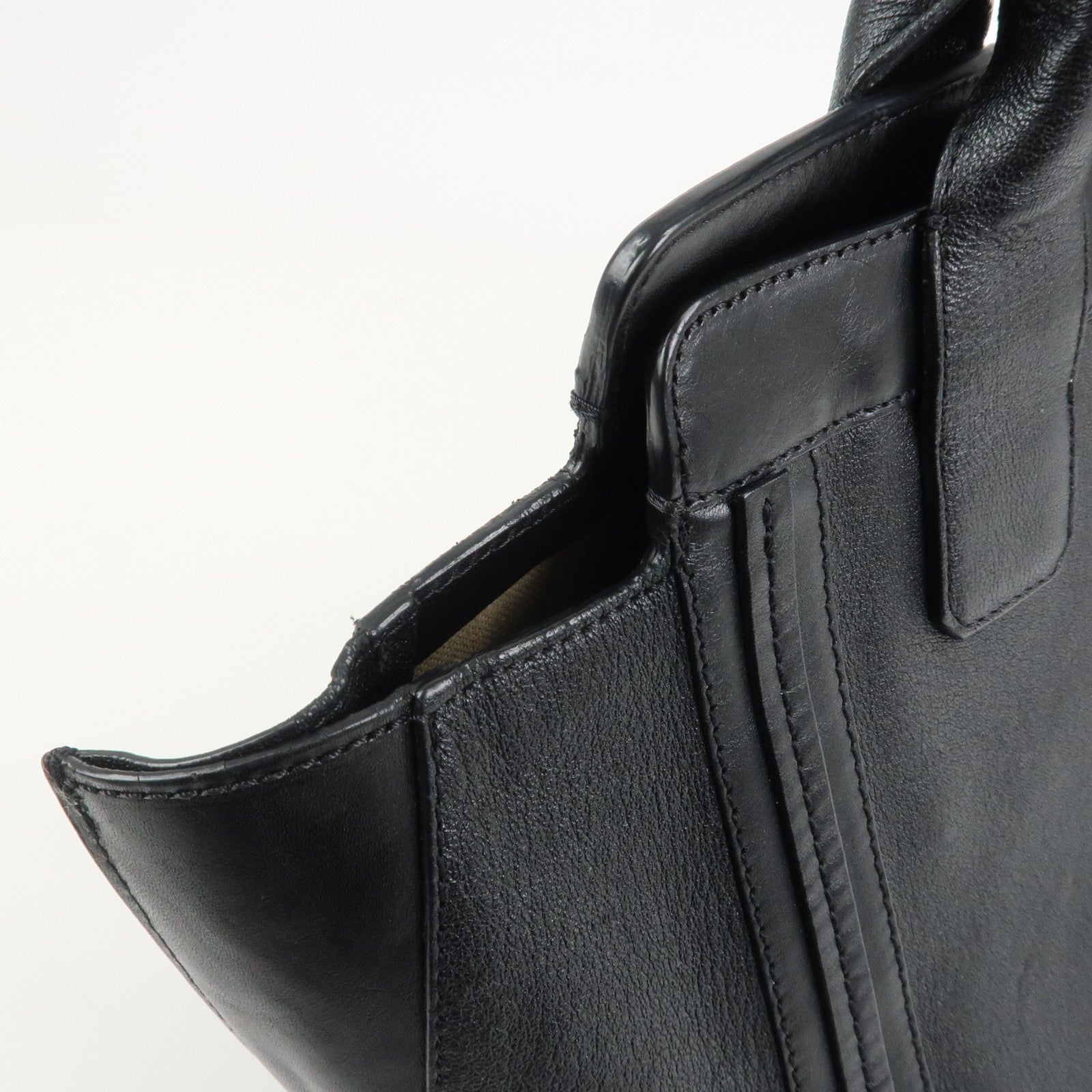 Chloe Alison Unborn Calf Leather Dalmatian Tote Bag Black Ivory