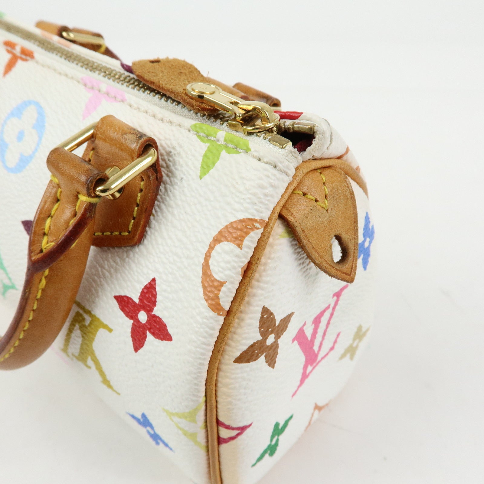 Louis Vuitton Monogram Multicolor Mini Speedy Hand Bag Blanc M92645
