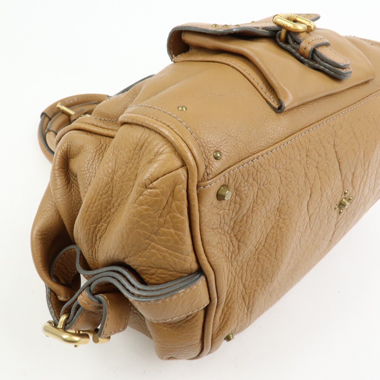 Chloe Paddington Leather Shoulder Bag Boston Bag Brown