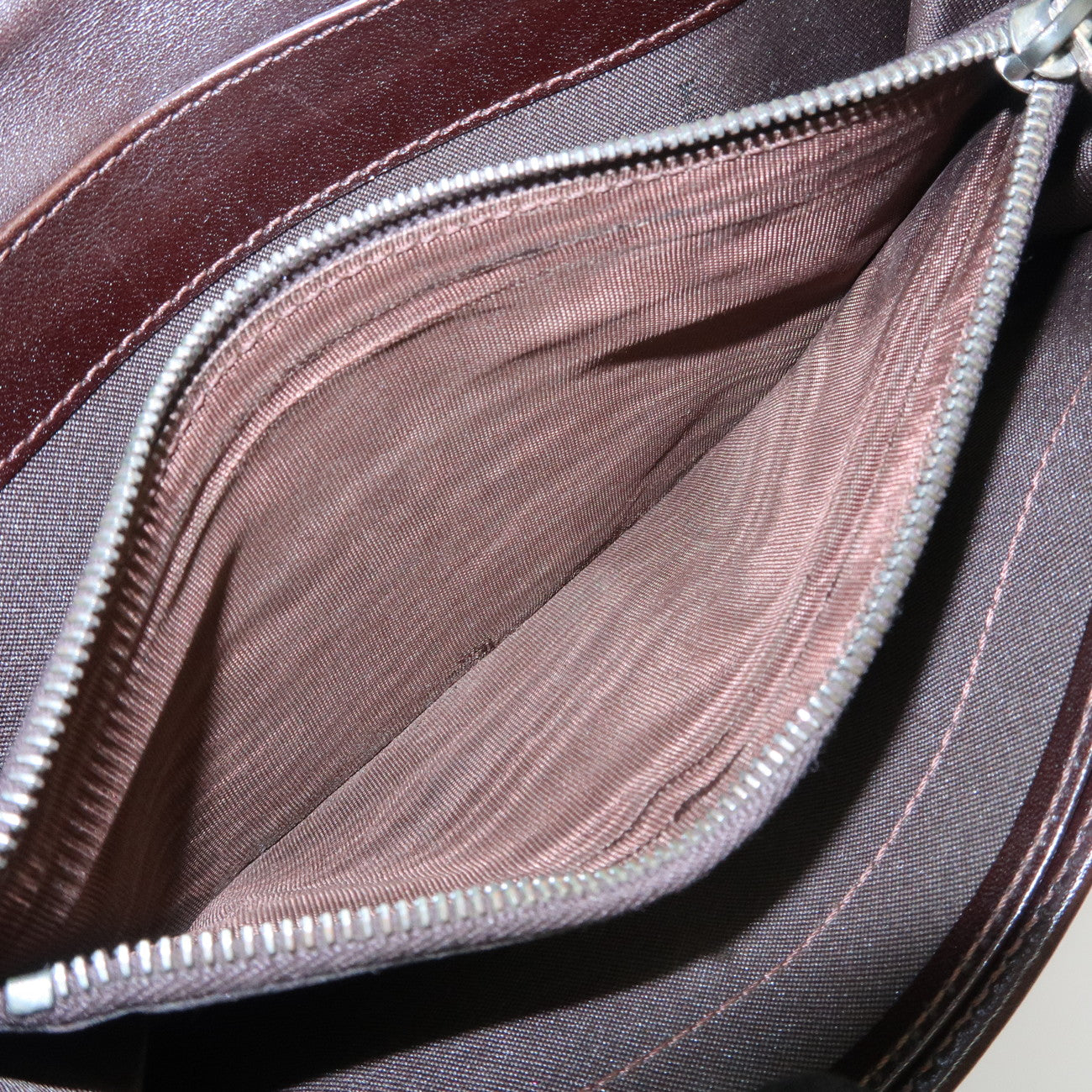 FENDI Zucca Canvas Leather Bi-Fold Long Wallet Brown 30851