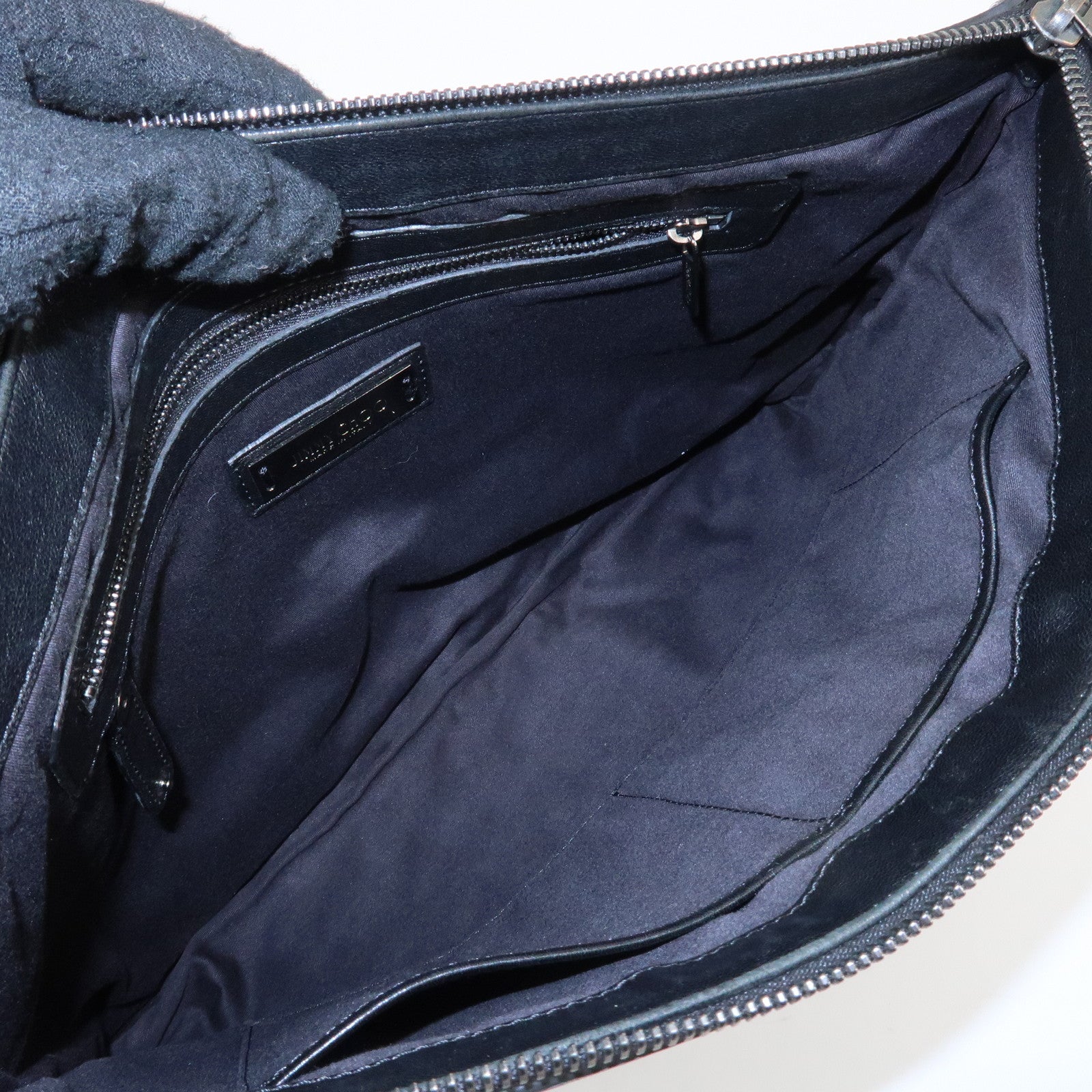 JIMMY CHOO Leather Studs Clutch Bag Black Silver HDW Used