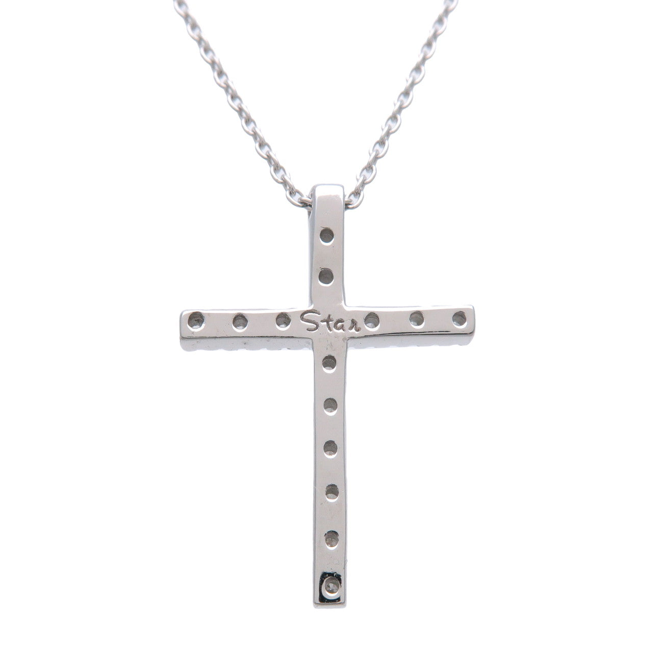 STAR JEWELRY Cross Diamond Necklace 750WG White Gold