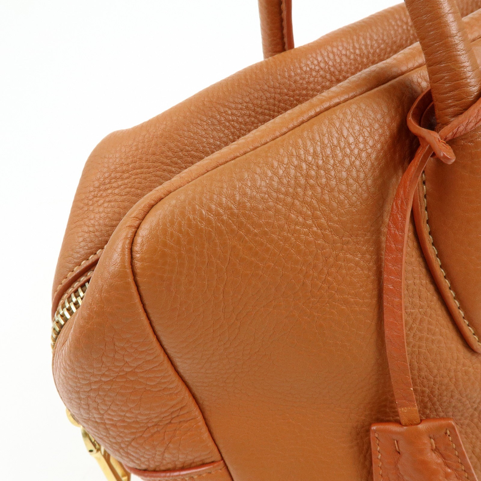 PRADA Leather 2Way Bag Hand Bag Shoulder Bag Light Brown BL0816