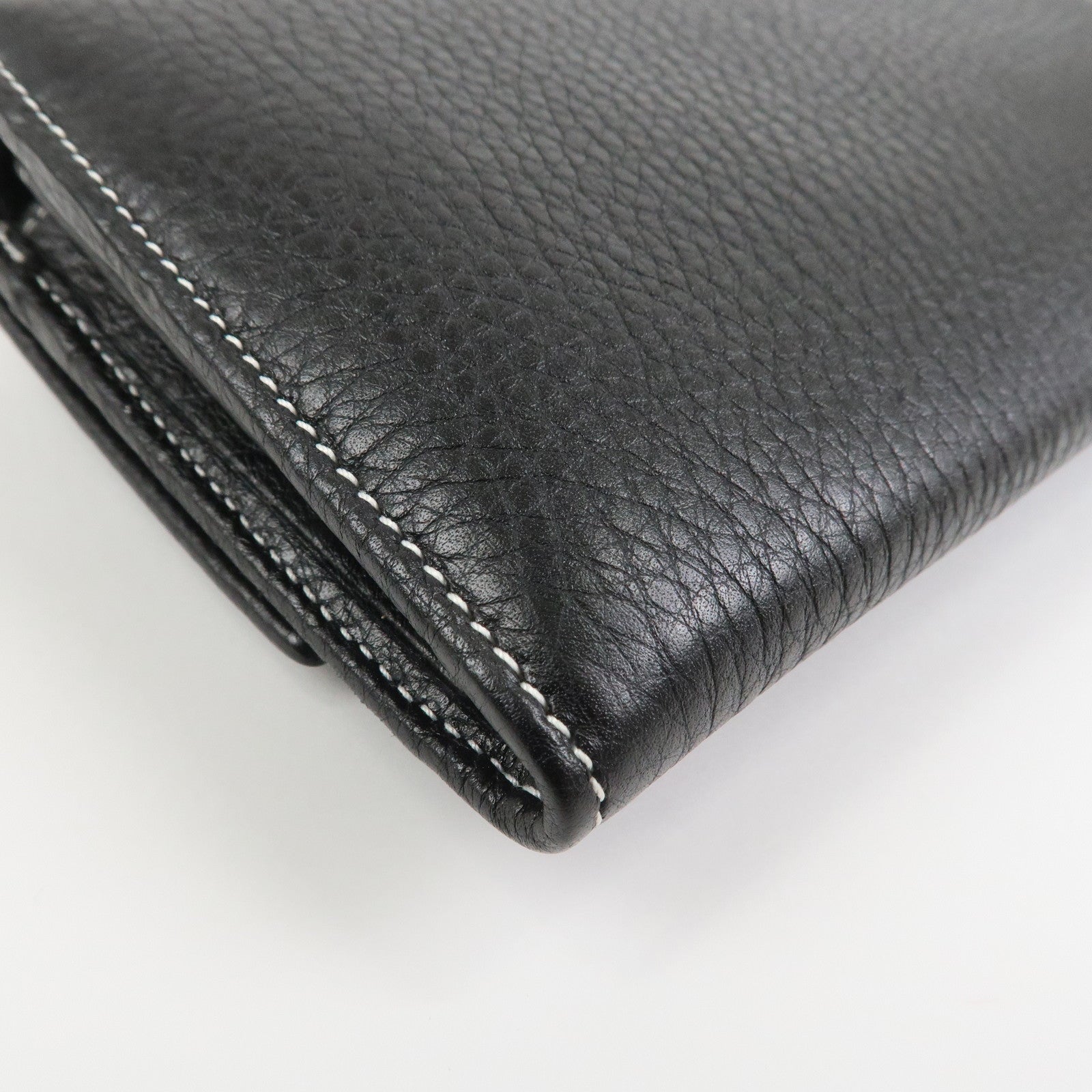 Tiffany & Co Leather Chain Long Wallet Shoulder Bag Black