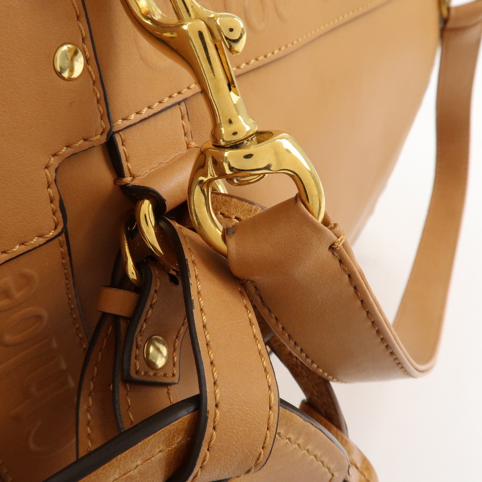 Chloe Eden Leather Shoulder Bag Hand Bag Tassel Brown