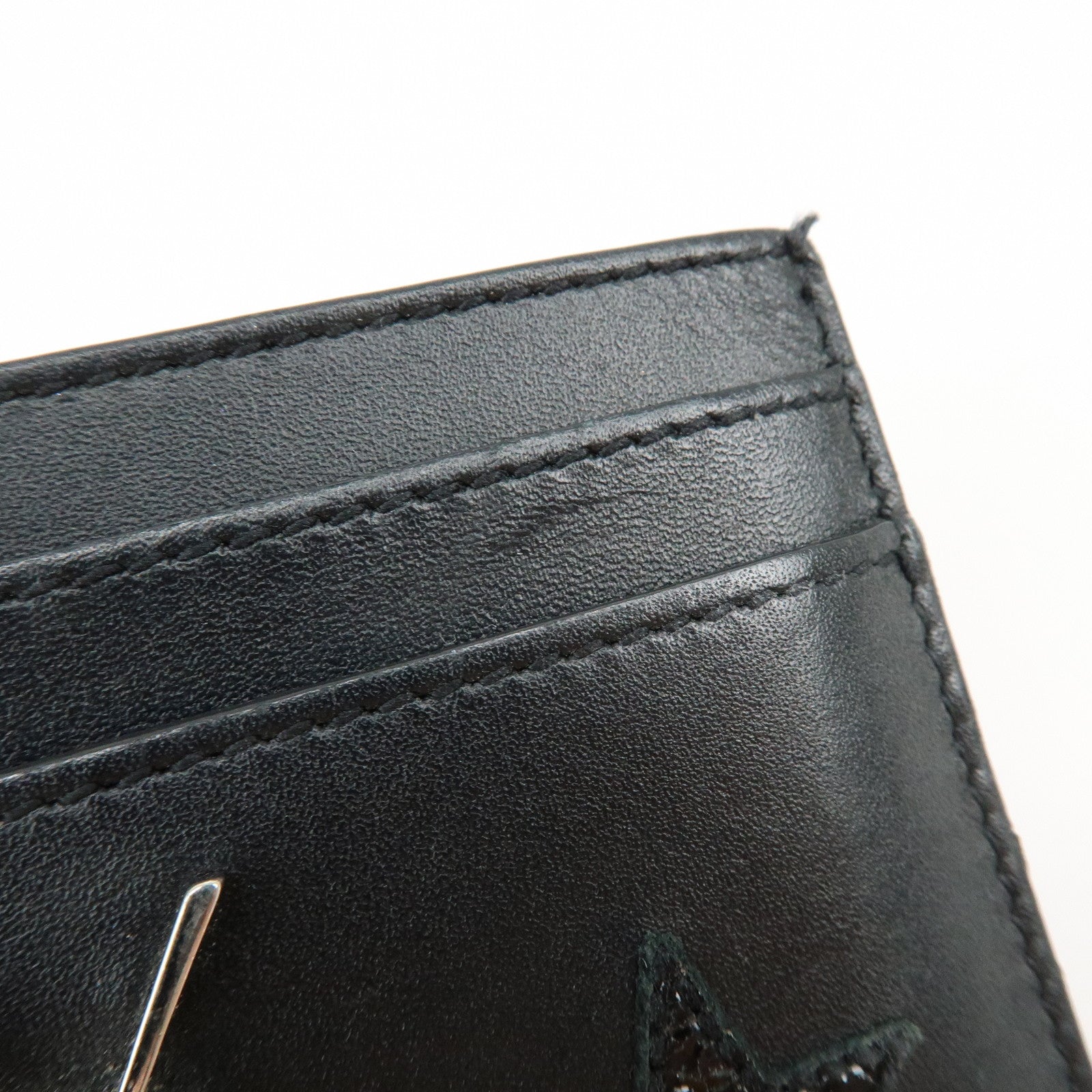 SAINT LAURENT PARIS Cassandra Leather Card Case Star Black 447876