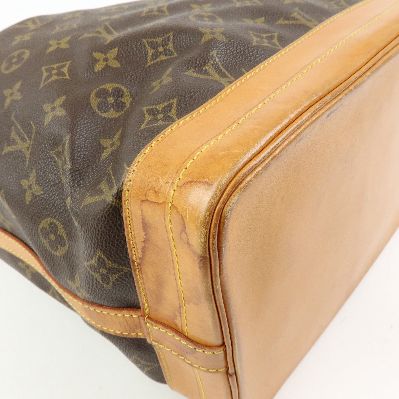 Louis Vuitton Monogram Noe Canvas Leather Shoulder Bag Brown M42224