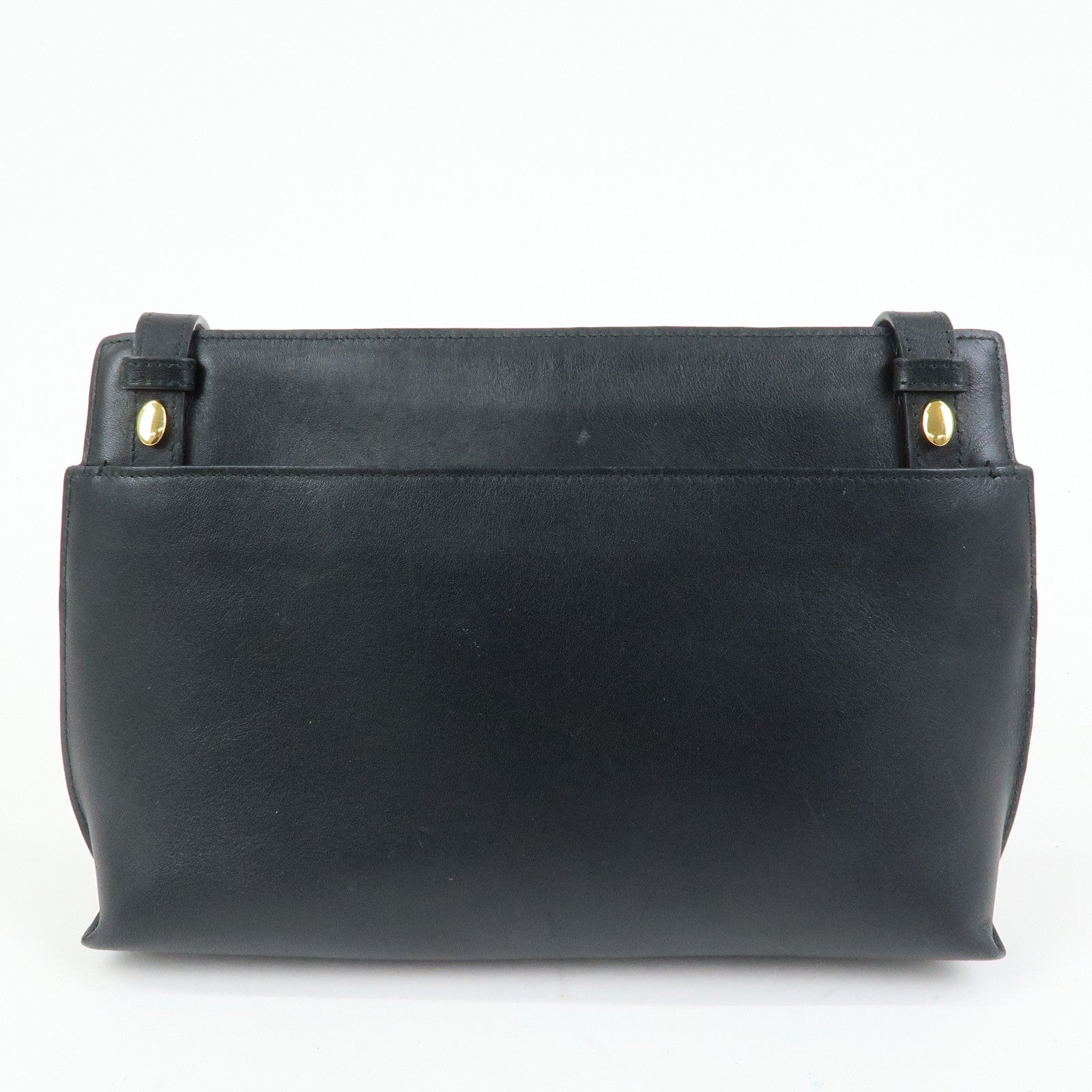 LOEWE Unborn Calf Leather Shoulder Bag Leopard Brown Black
