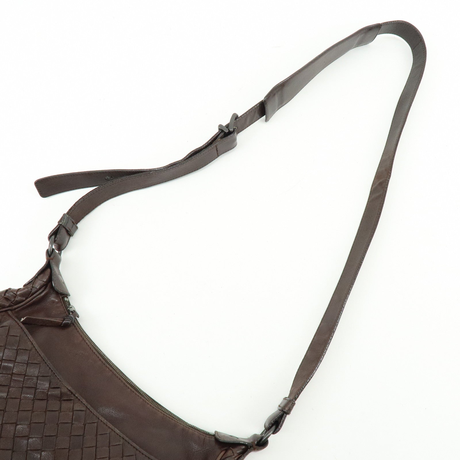 BOTTEGA VENETA Intrecciato Leather Shoulder Crossbody Bag Brown