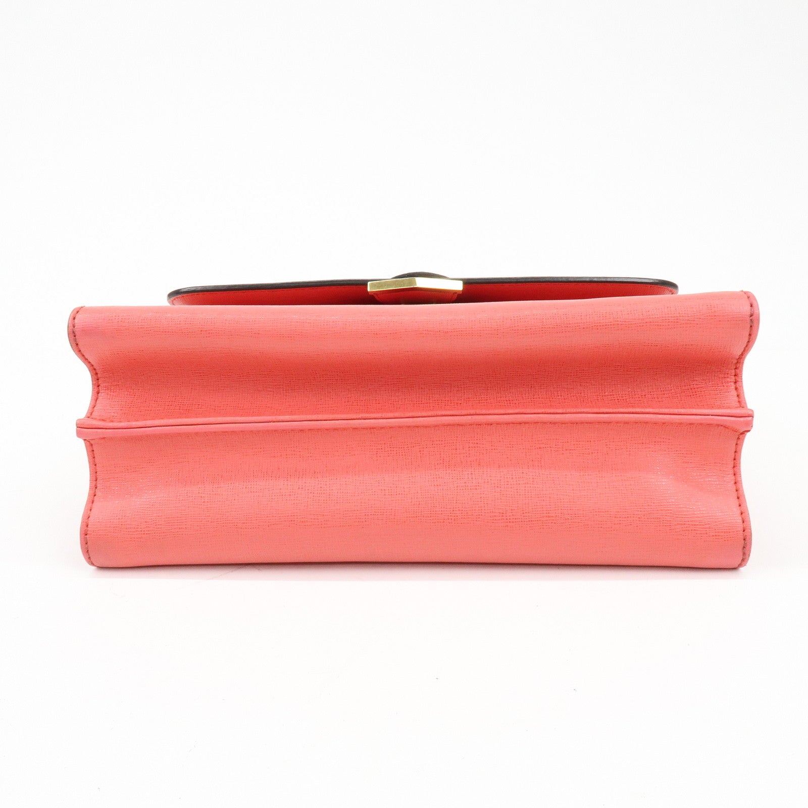 FENDI Demi Jour Leather 2Way Bag Hand Bag Shoulder Bag Coral 8BT222