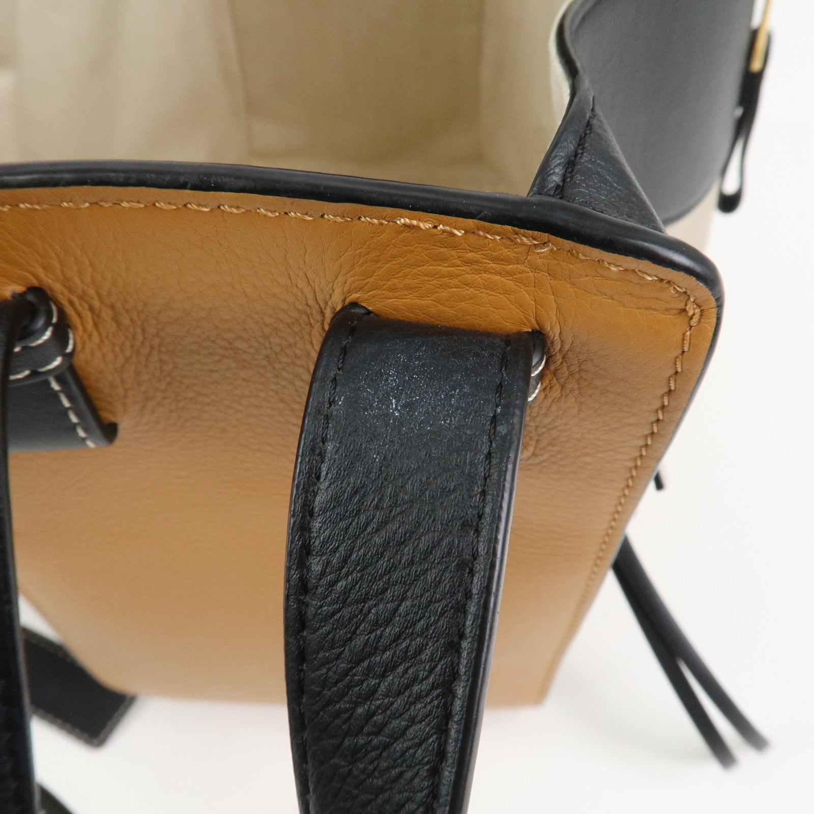 LOEWE Anagram Hammock Small Shoulder Bag Crossbody Bag Beige Black