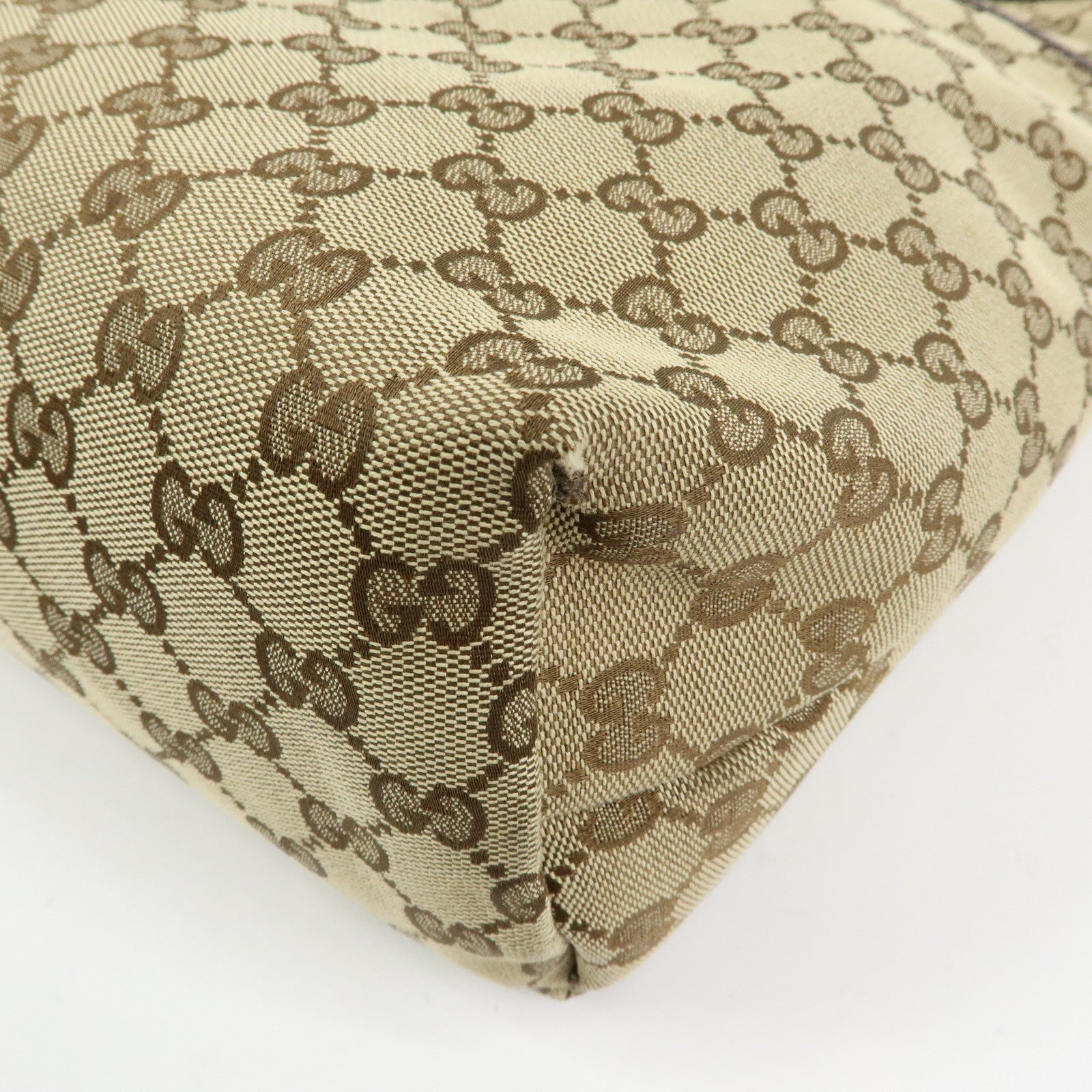 GUCCI Sherry GG Canvas Leather Shoulder Crossbody Bag Beige189751