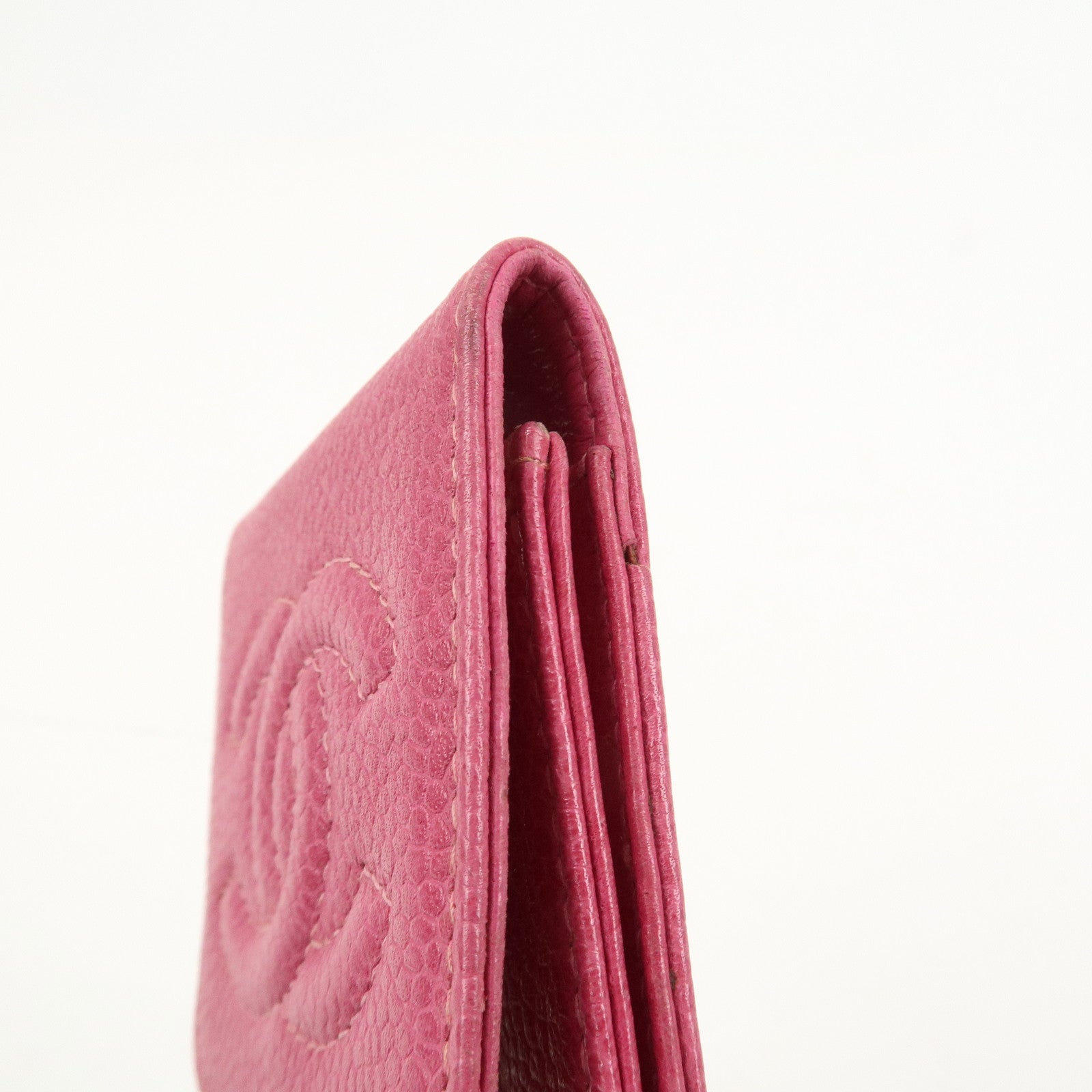CHANEL COCO Mark Caviarskin Leather Cigarette Case Pink