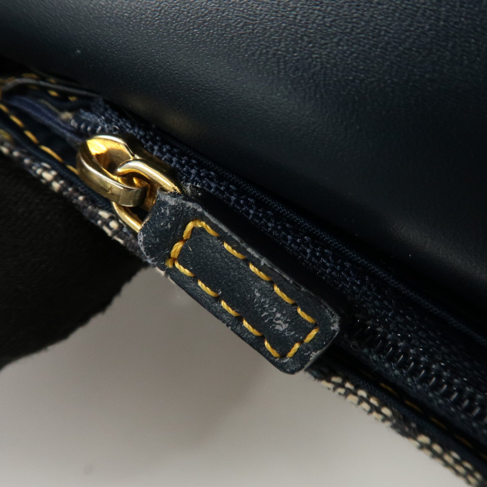 Christian Dior Trotter Canvas Saddle Bi-Fold Long Wallet Navy Used