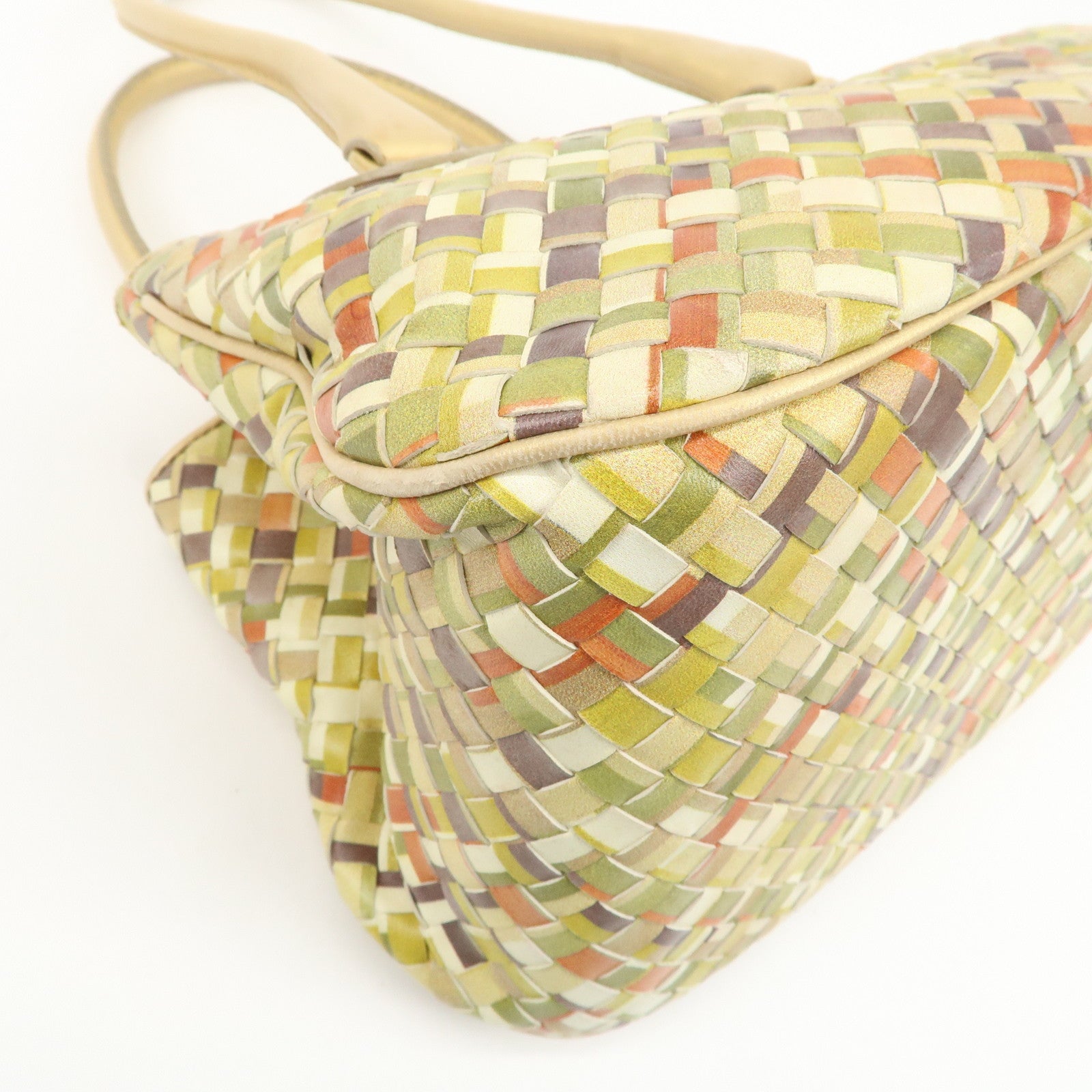 BOTTEGA VENETA Intrecciato Shoulder Bag Hand Bag Green Gold