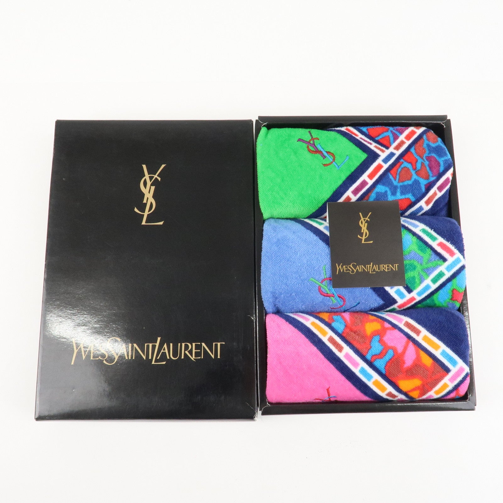 SAINT LAURENT  Set of 3 Cotton 100 % Towel Hand Towel Multicolor Used