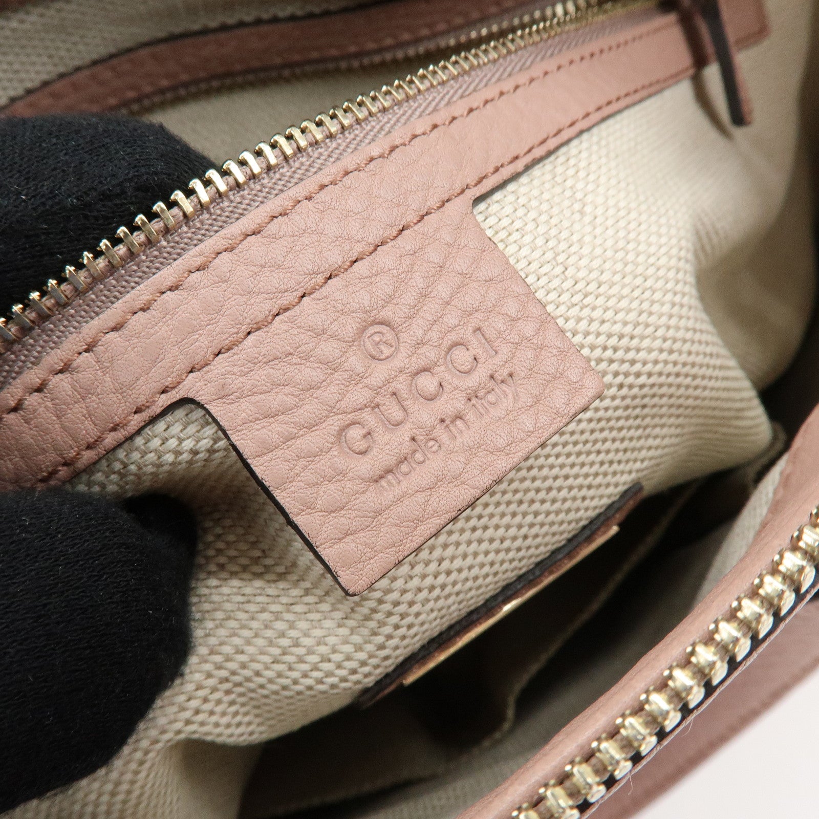 GUCCI SOHO Interlocking G Leather 2Way Hand Bag Pink 308362