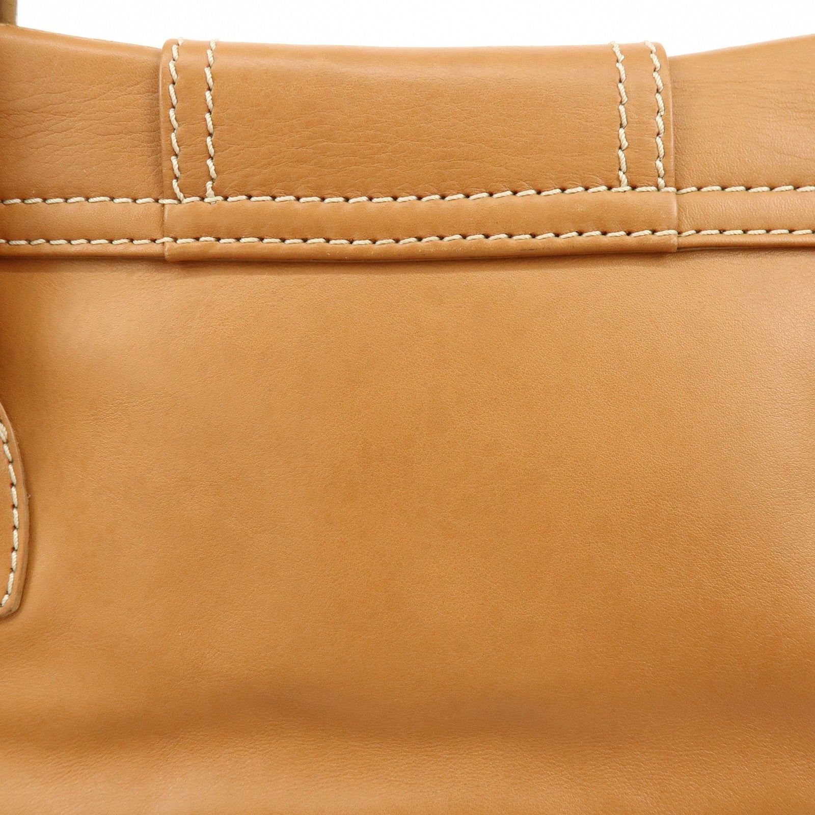 CELINE Chouquette Leather Hand Bag Shoulder Bag Camel