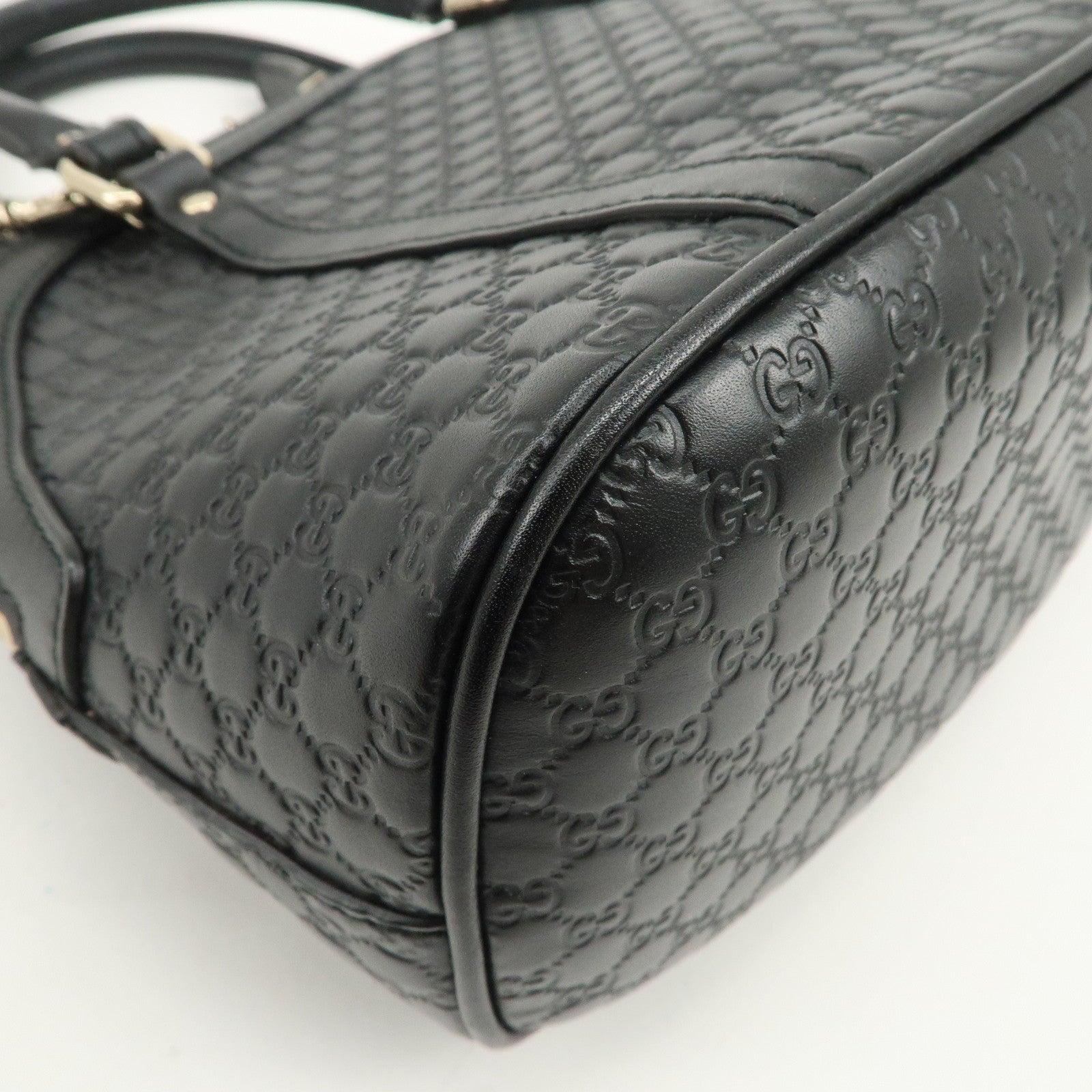GUCCI Micro Guccissima Leather 2Way Hand Shoulder Bag Black 449654