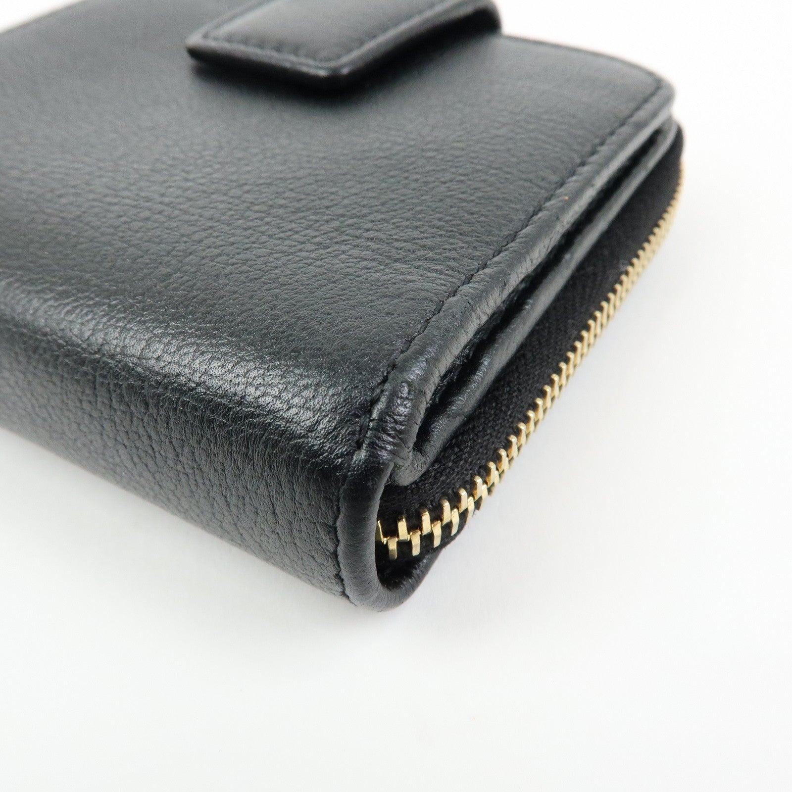 SAINT LAURENT PARIS Casandra Calf Leather Compact Wallet 568985