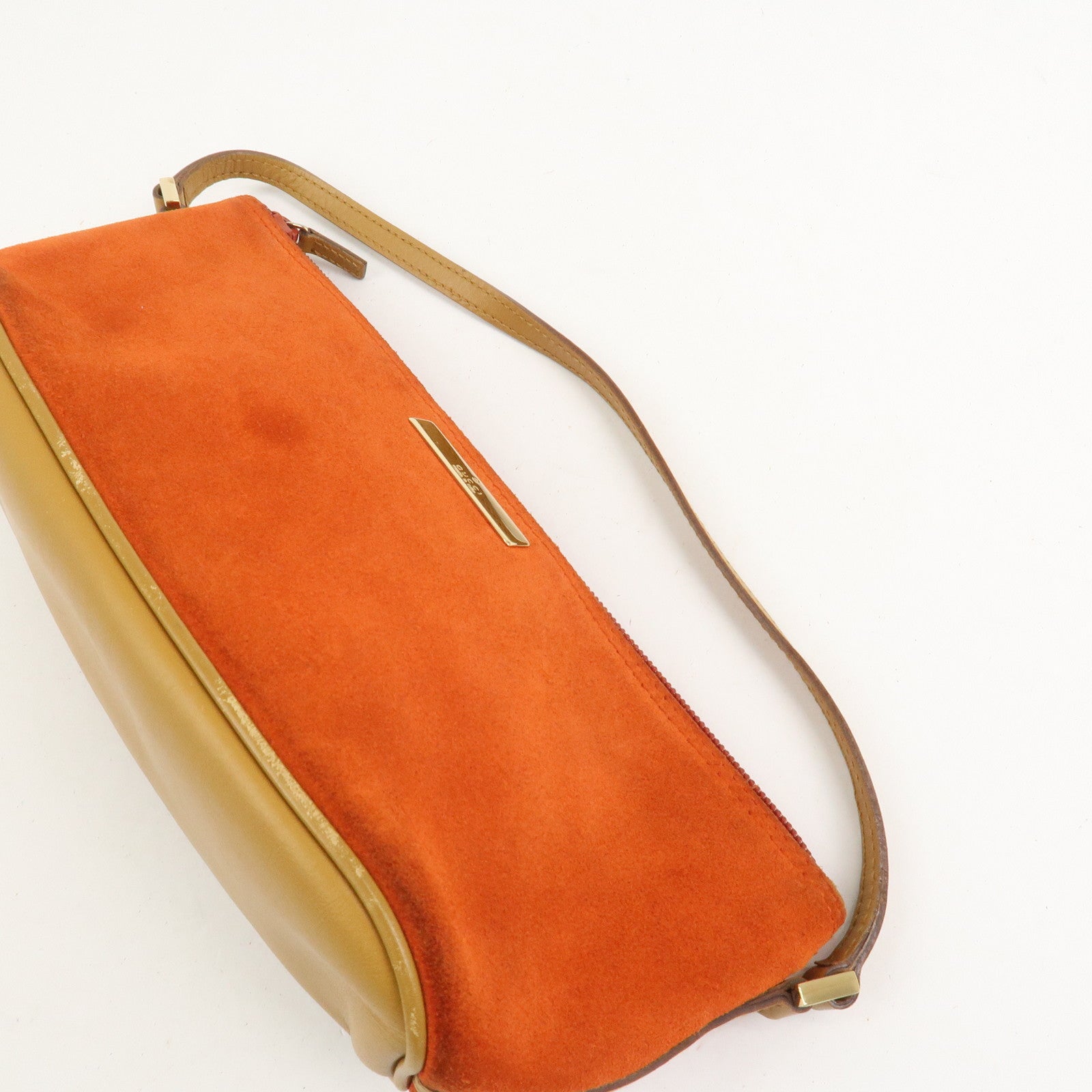 GUCCI Boat Bag Suede Leather Accessory Pouch Hand Bag 039.1103
