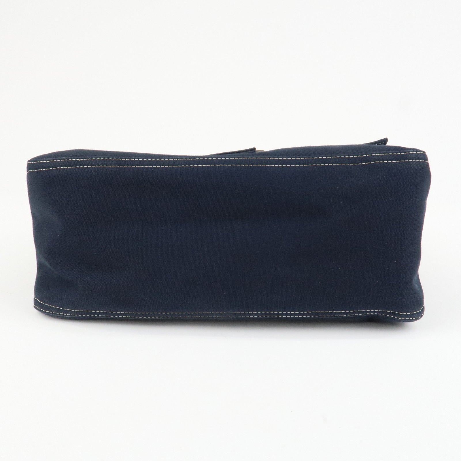 FENDI Mamma Baguette Canvas Shoulder Bag Hand Bag Navy 26325