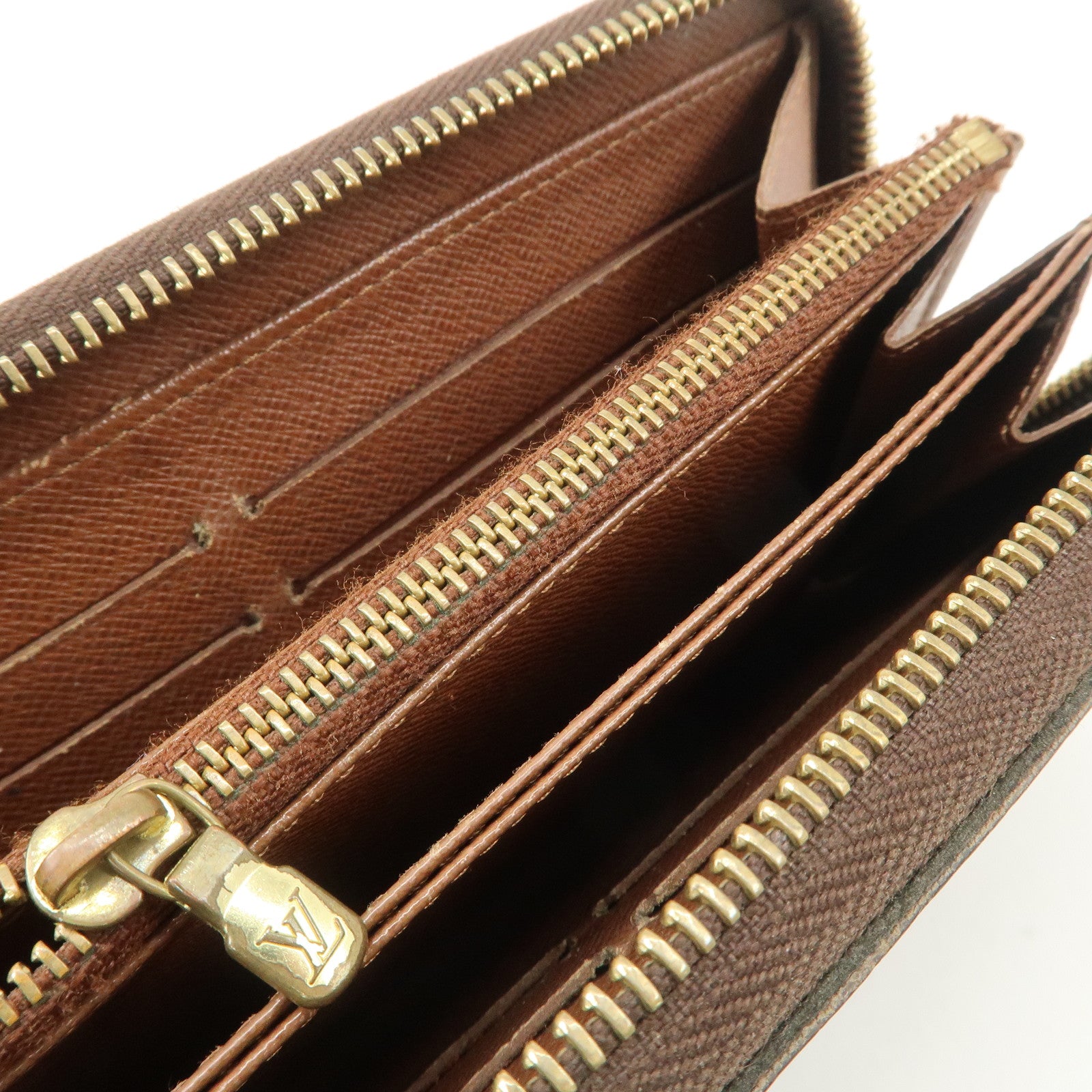 Louis Vuitton Set of 2 Monogram Canvas Round Zippy Long Wallet M60017 Used