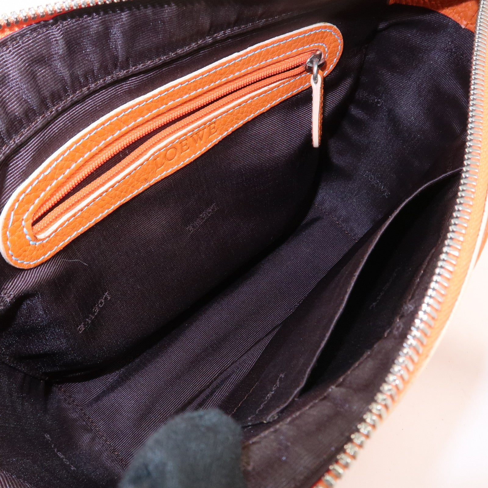 LOEWE Senda Leather Hand Bag Orange