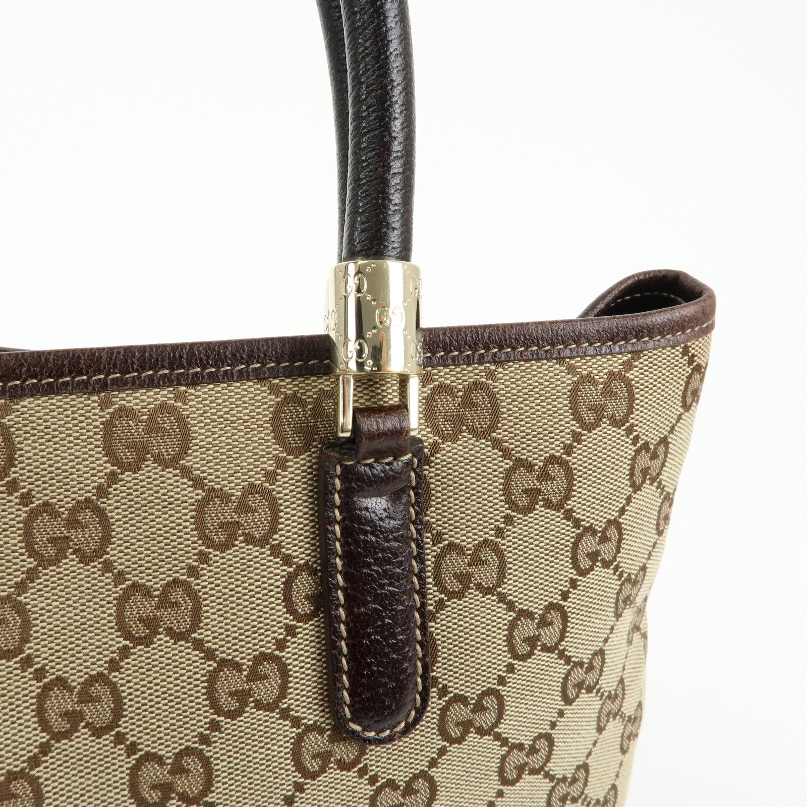 GUCCI Sherry GG Canvas Tote Bag Shoulder Bag Beige Brown 161717