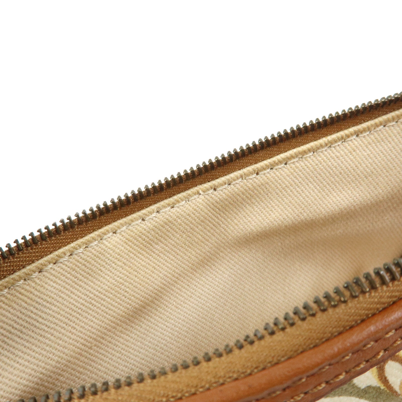 CELINE Canvas Leather Mini Hand Bag Brown Beige