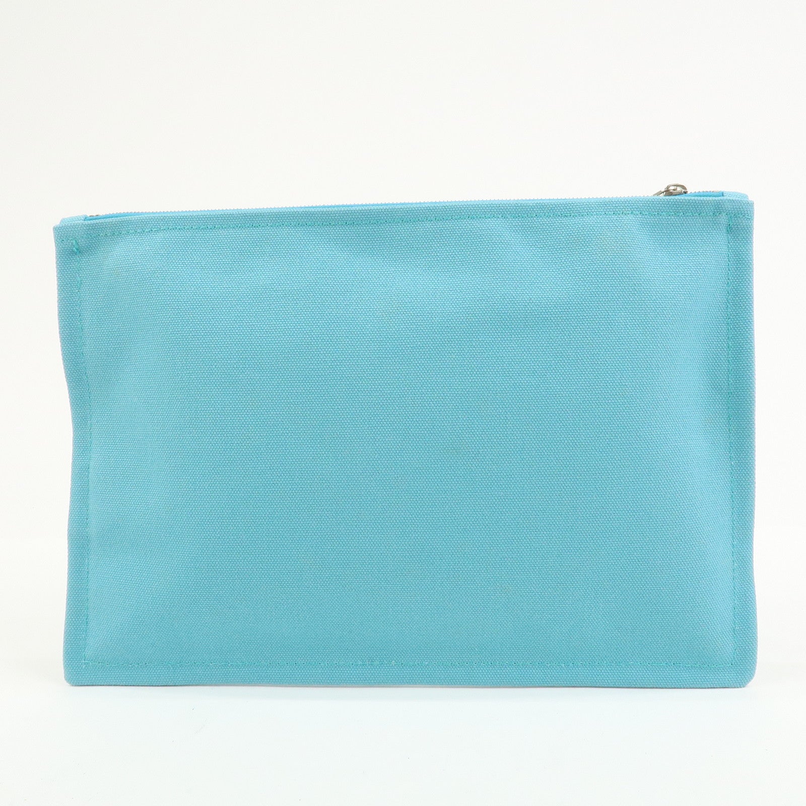 HERMES Bain Yachting Pouch GM Canvas Cosmetic Pouch Blue