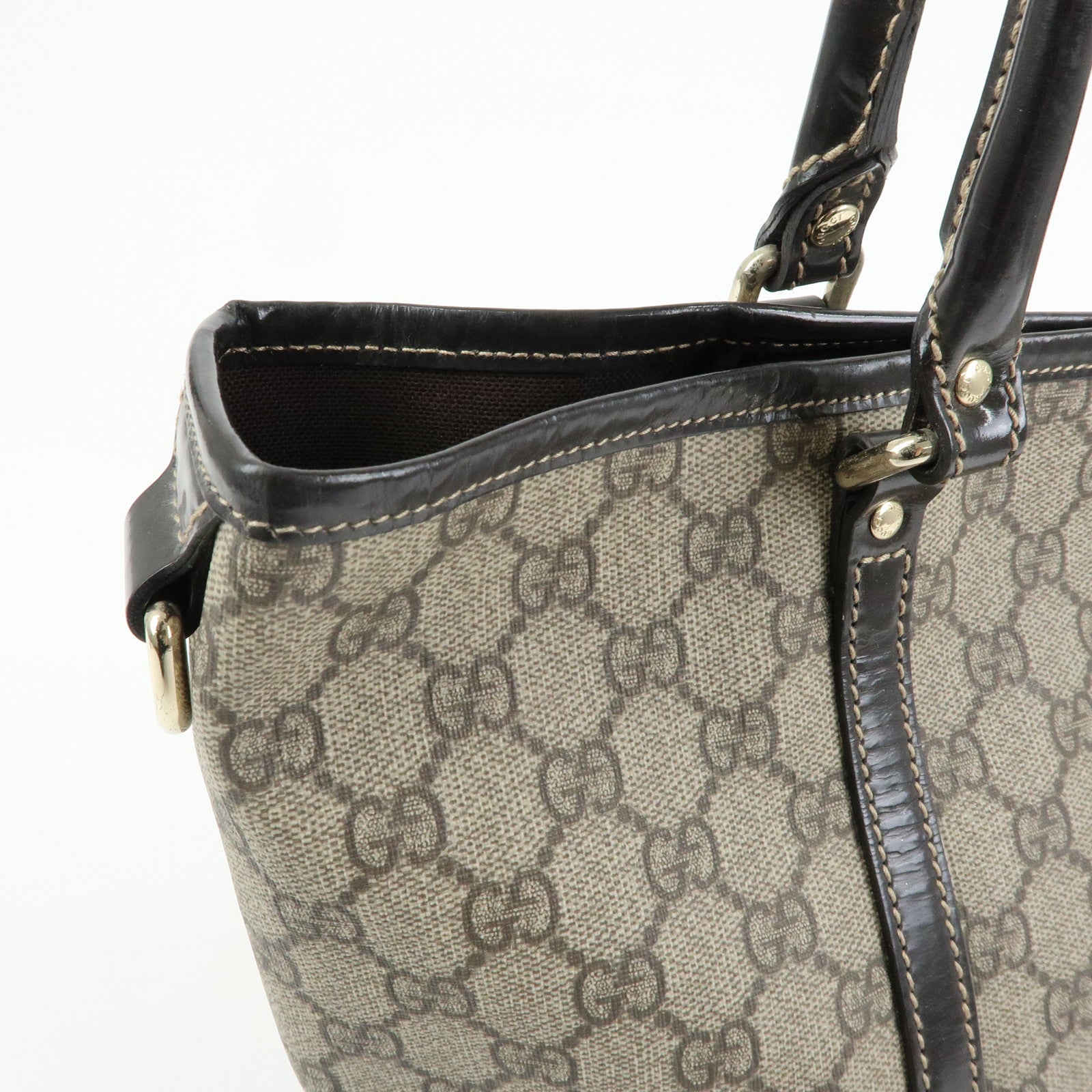 GUCCI GG Supreme Patent Leather Tote Bag Shoulder Bag 197953