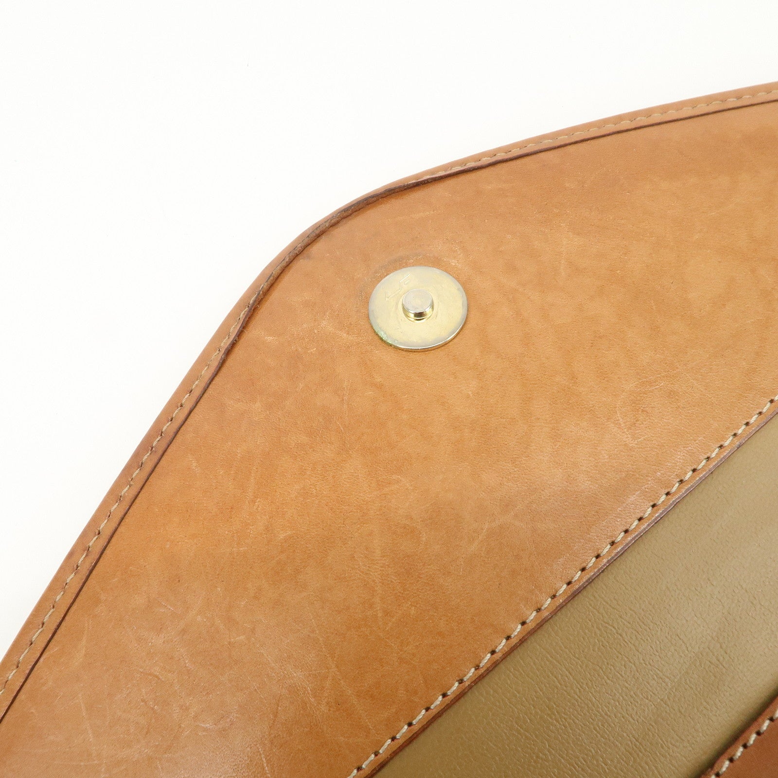 CELINE C Macadam 2Way Bag Shoulder Bag Clutch Bag Beige Brown