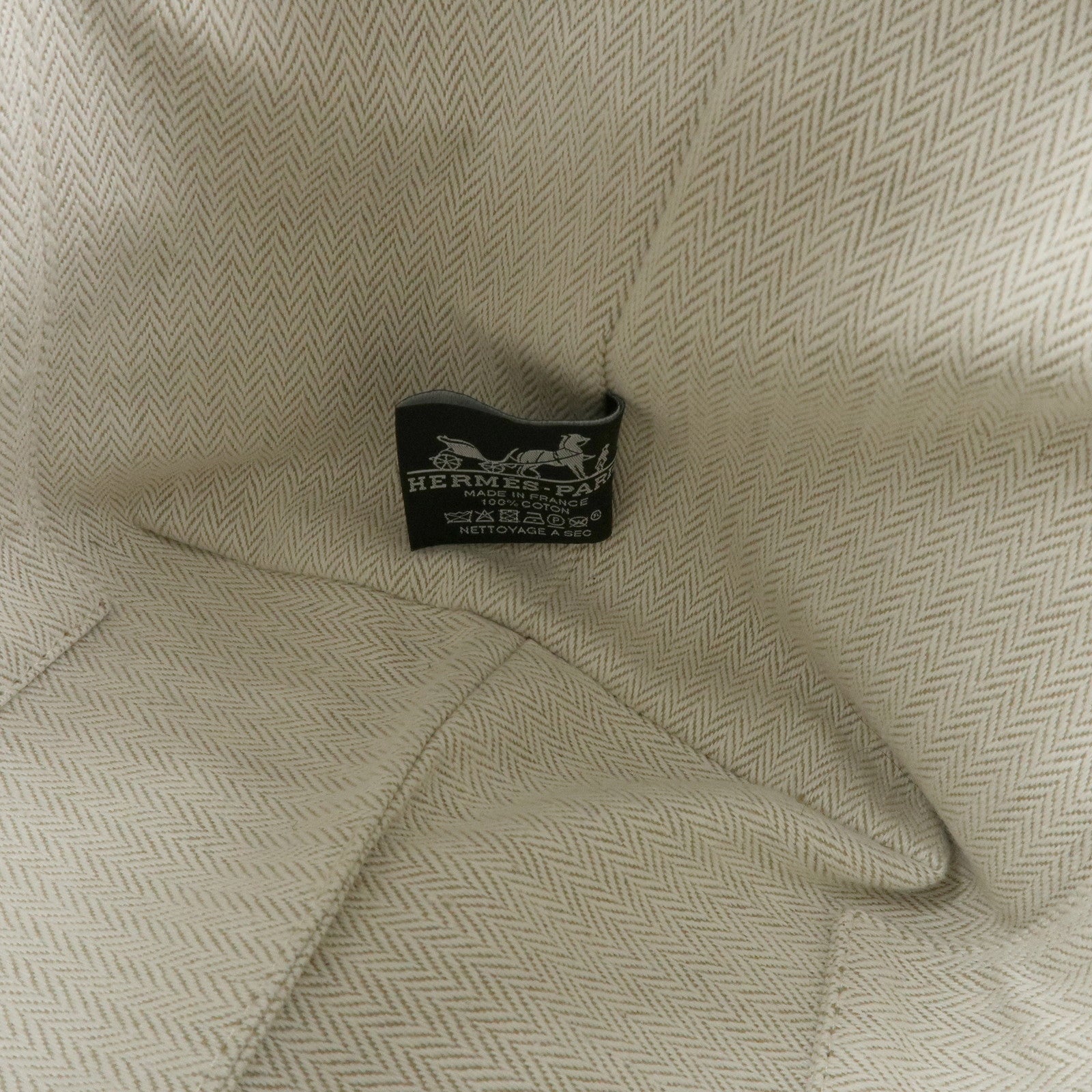 HERMES Bride A Brac GM Cotton Hand Bag Vanity Bag Light Blue