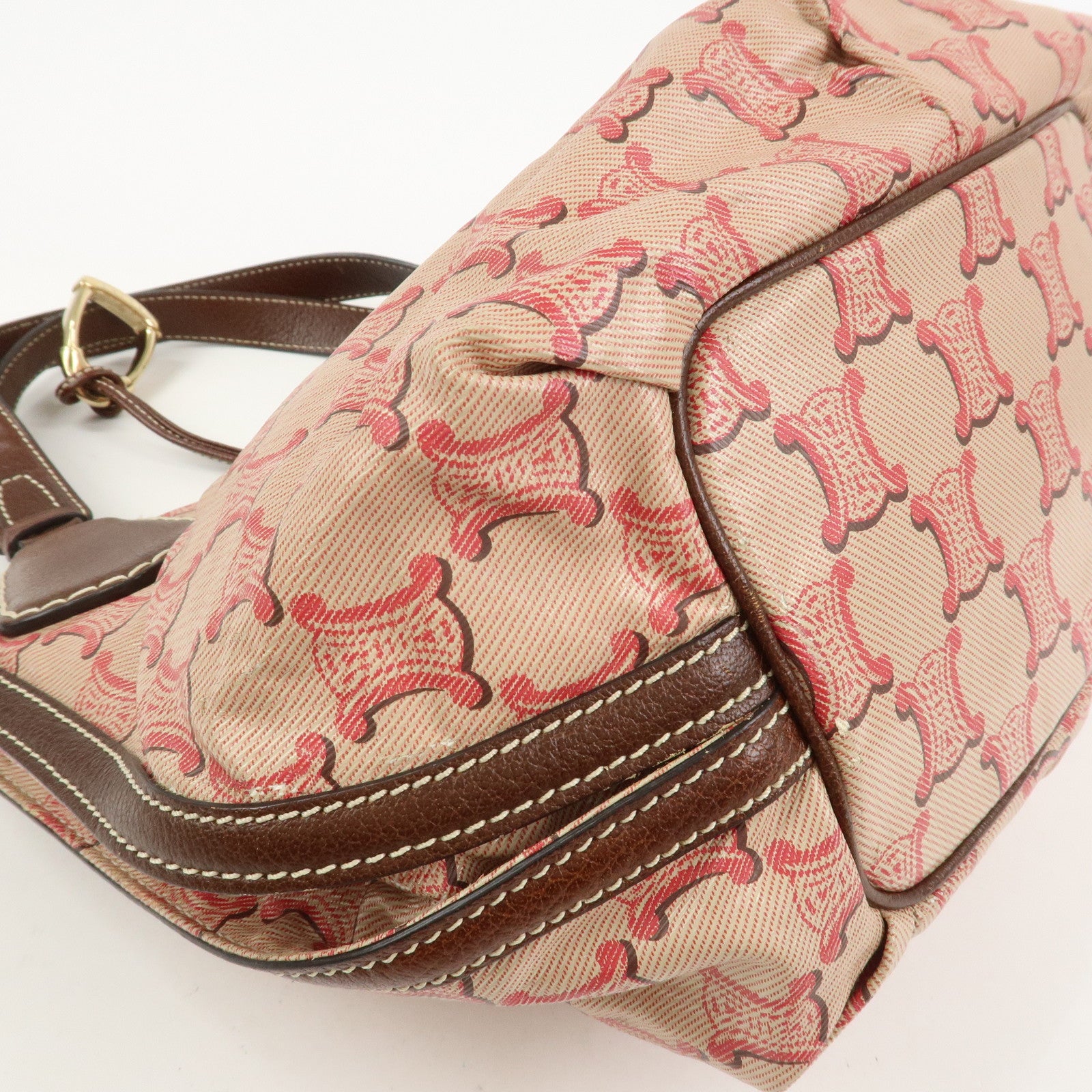 CELINE Bitter Sweet Macadam PVC Canvas Leather Hand Bag Pink