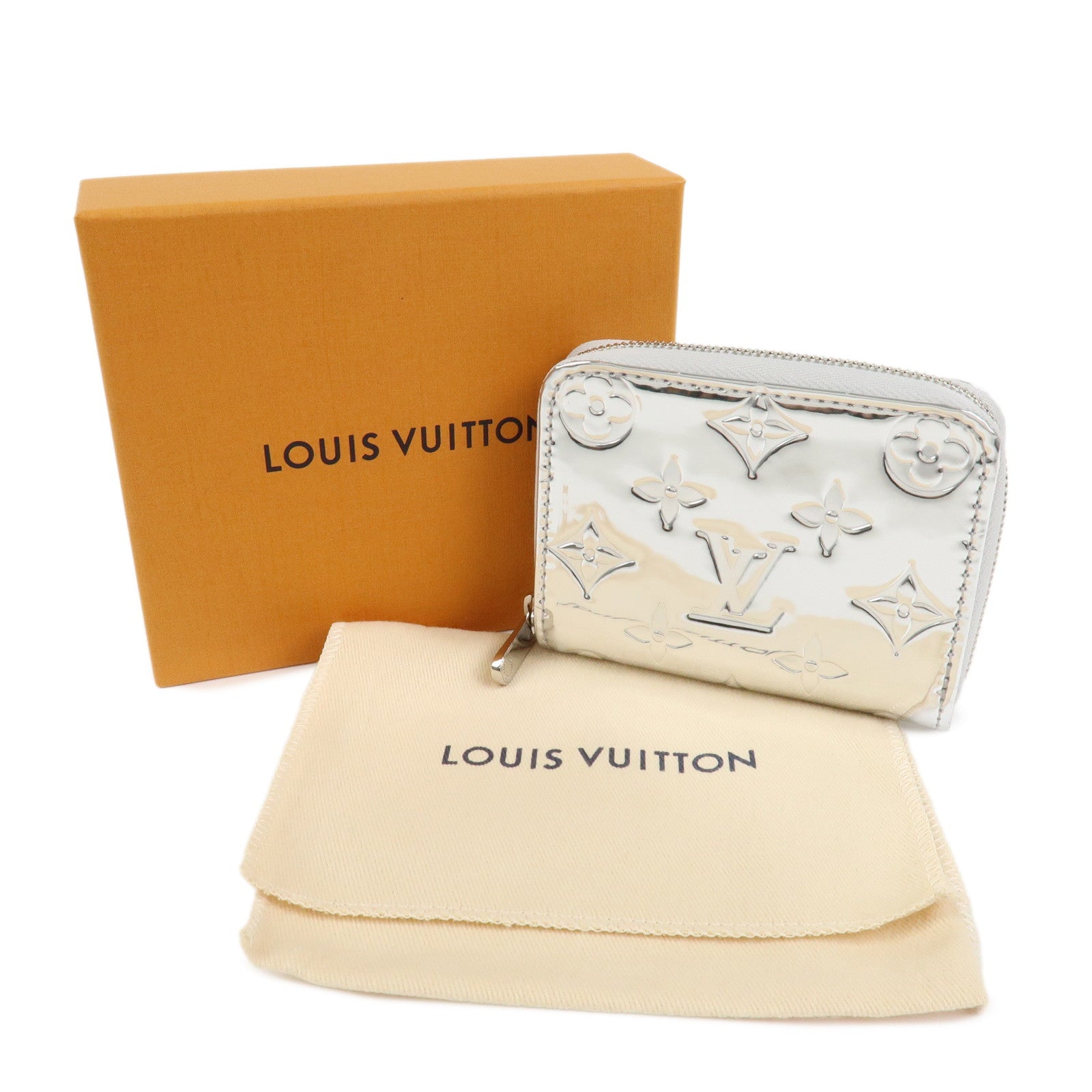 Louis Vuitton Monogram Miroir Mirror Vinyl Coin Case Argent M12673