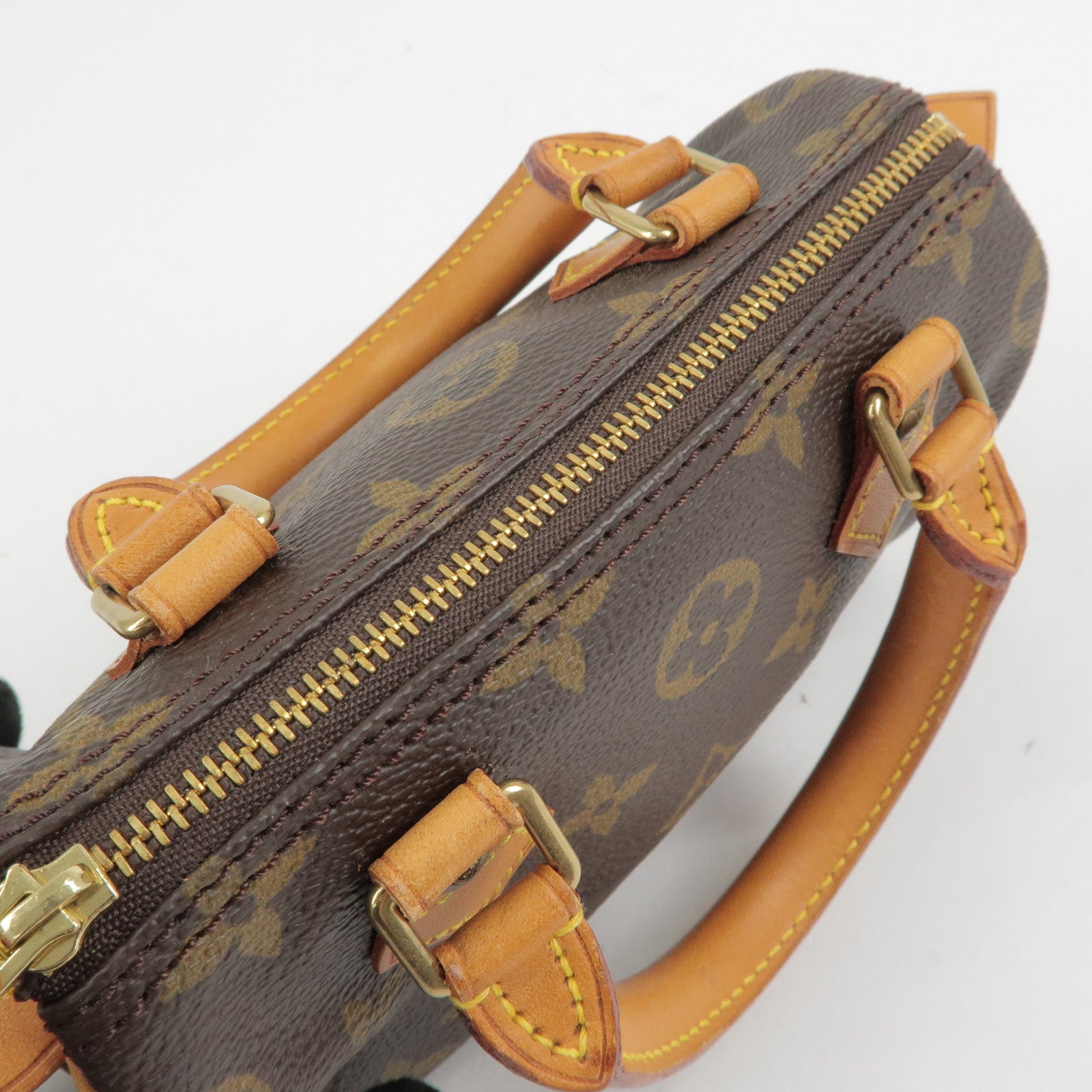 Louis Vuitton Monogram Mini Speedy Hand Bag Brown M41534