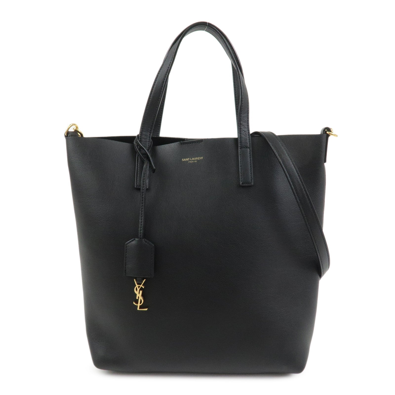 SAINT LAURENT PARIS Leather Toy Shopping Bag 2Way Bag Black 600306