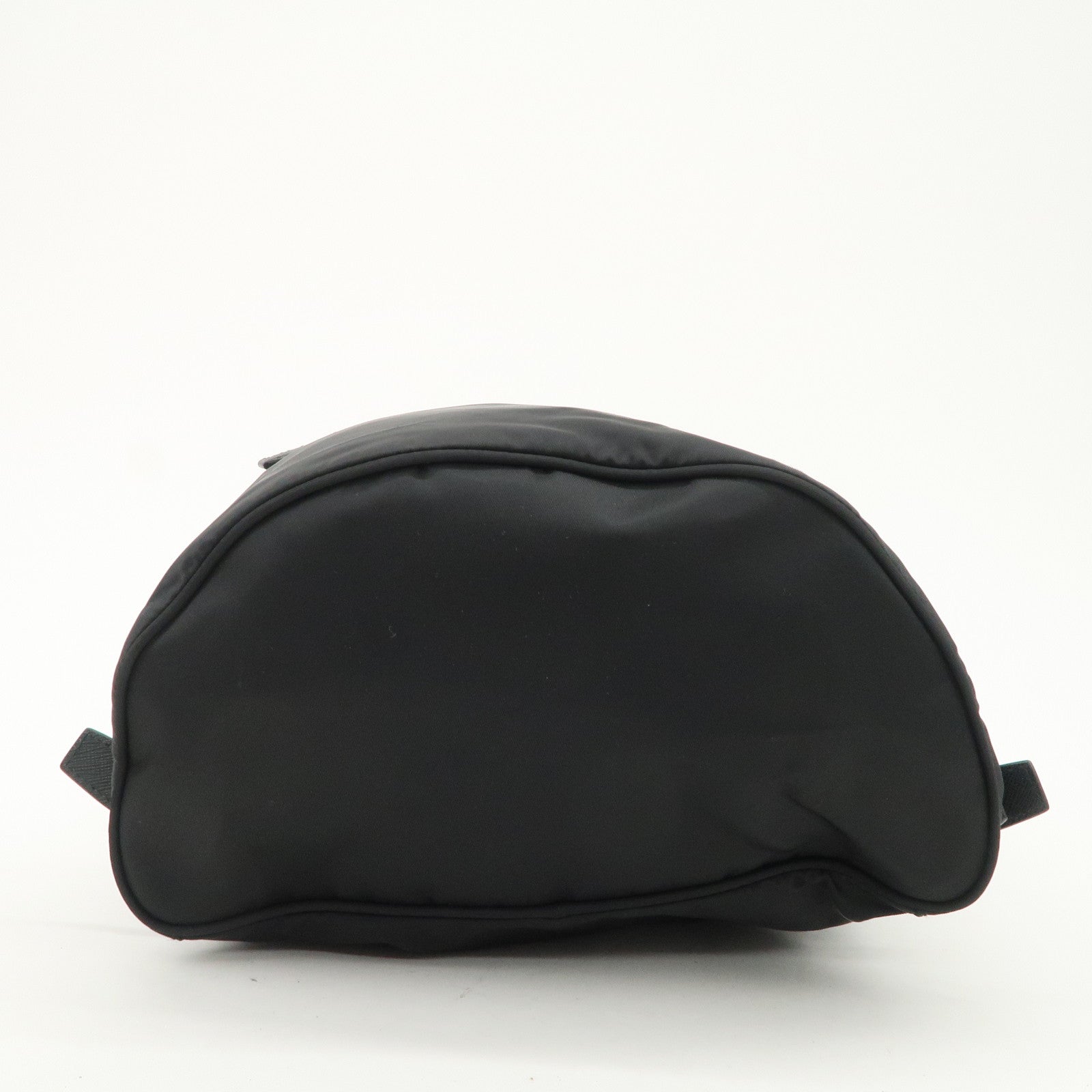 PRADA Triangle Logo Nylon Leather Backpack Rucksack Black 1BZ032