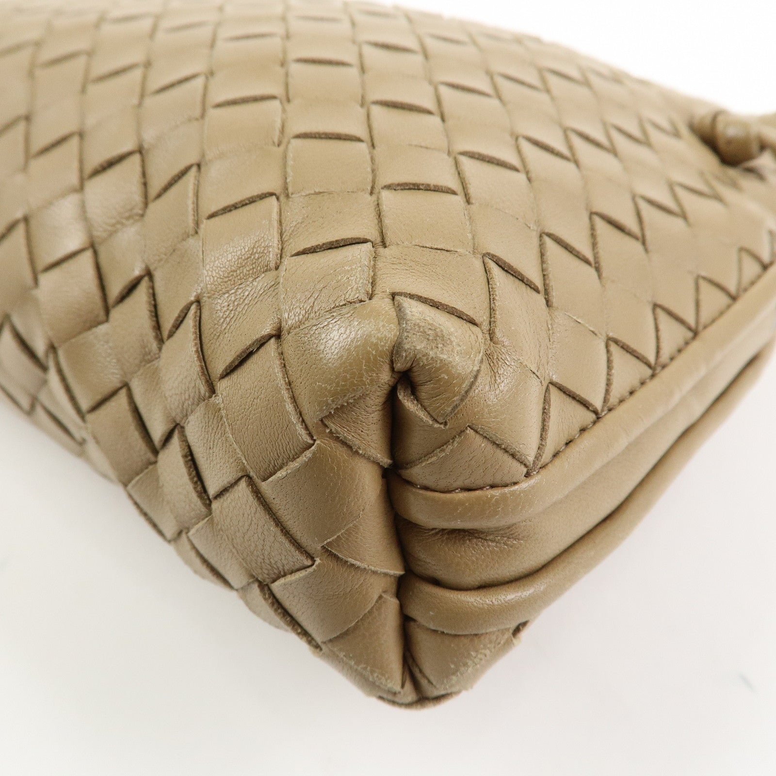 BOTTEGA VENETA Intrecciato Leather Shoulder Bag Light Brown