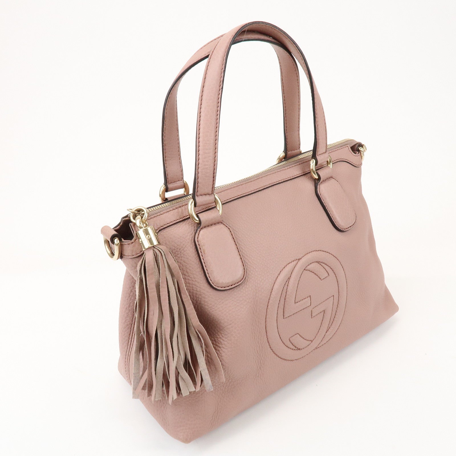 GUCCI SOHO Leather 2Way Bag Hand Bag Shoulder Bag Pink 308362