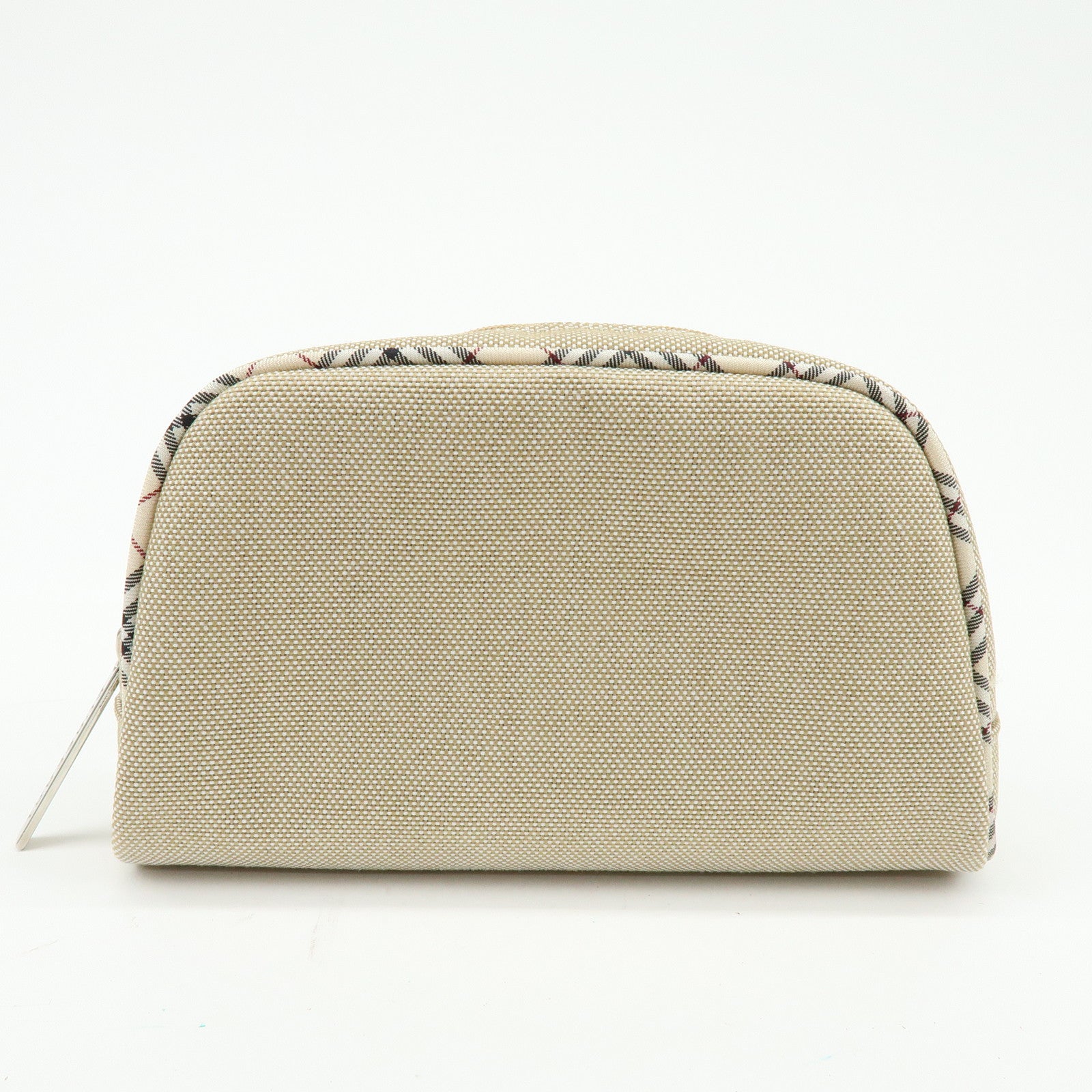 BURBERRY Set of 2 Canvas Pouch Cosmetic Case Beige Navy