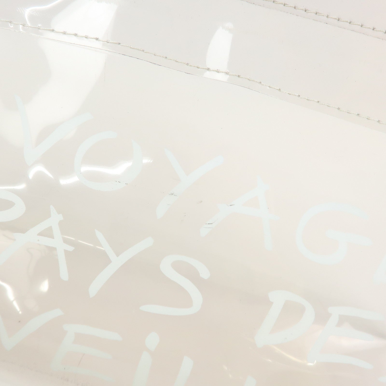 HERMES Kelly Vinyl Hand Bag Clear