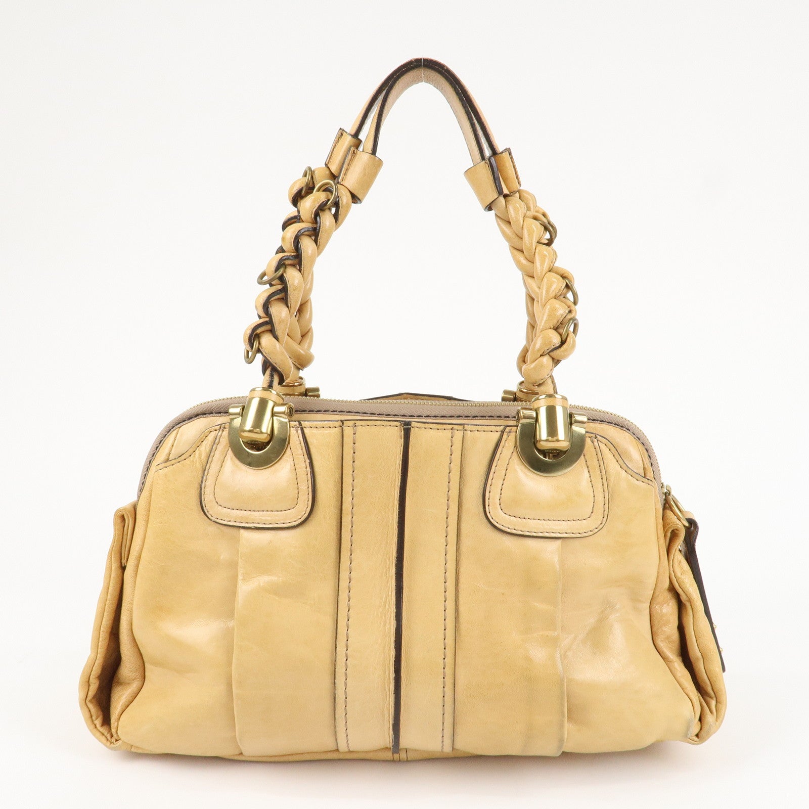Chloe Heloise Shoulder Bag Hand Bag Beige Gold Hardware Used