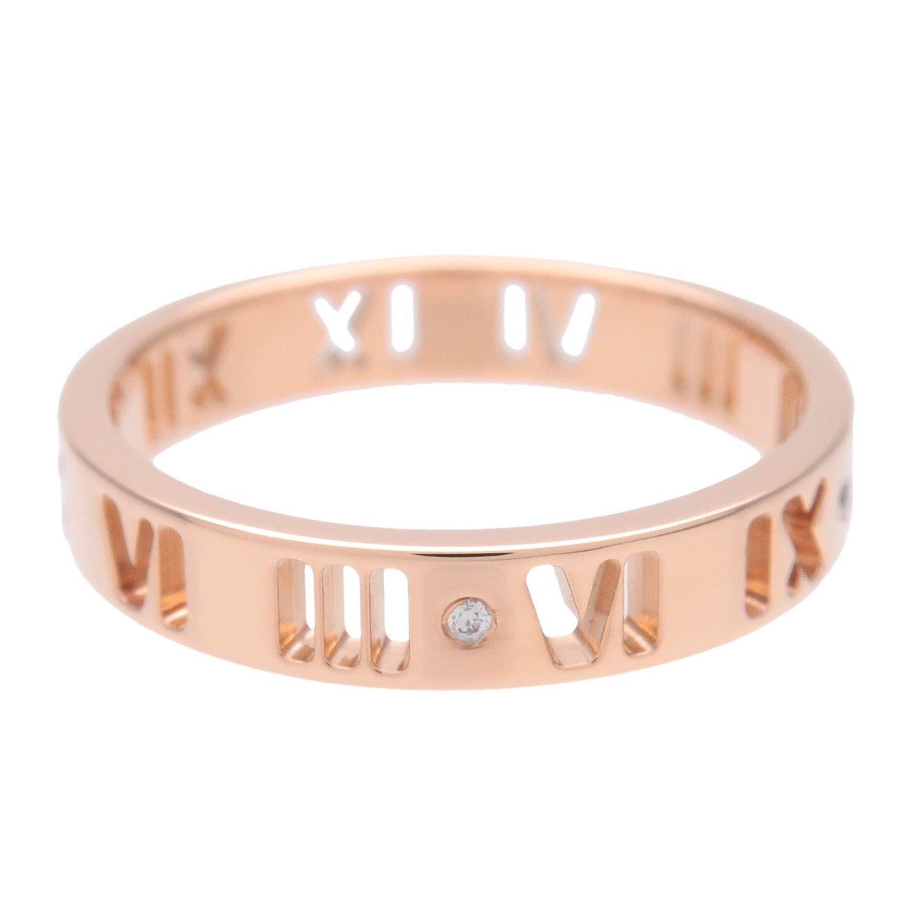 Tiffany & Co Pierced Atlas 4P Diamond Ring K18 750PG US6.5 EU53
