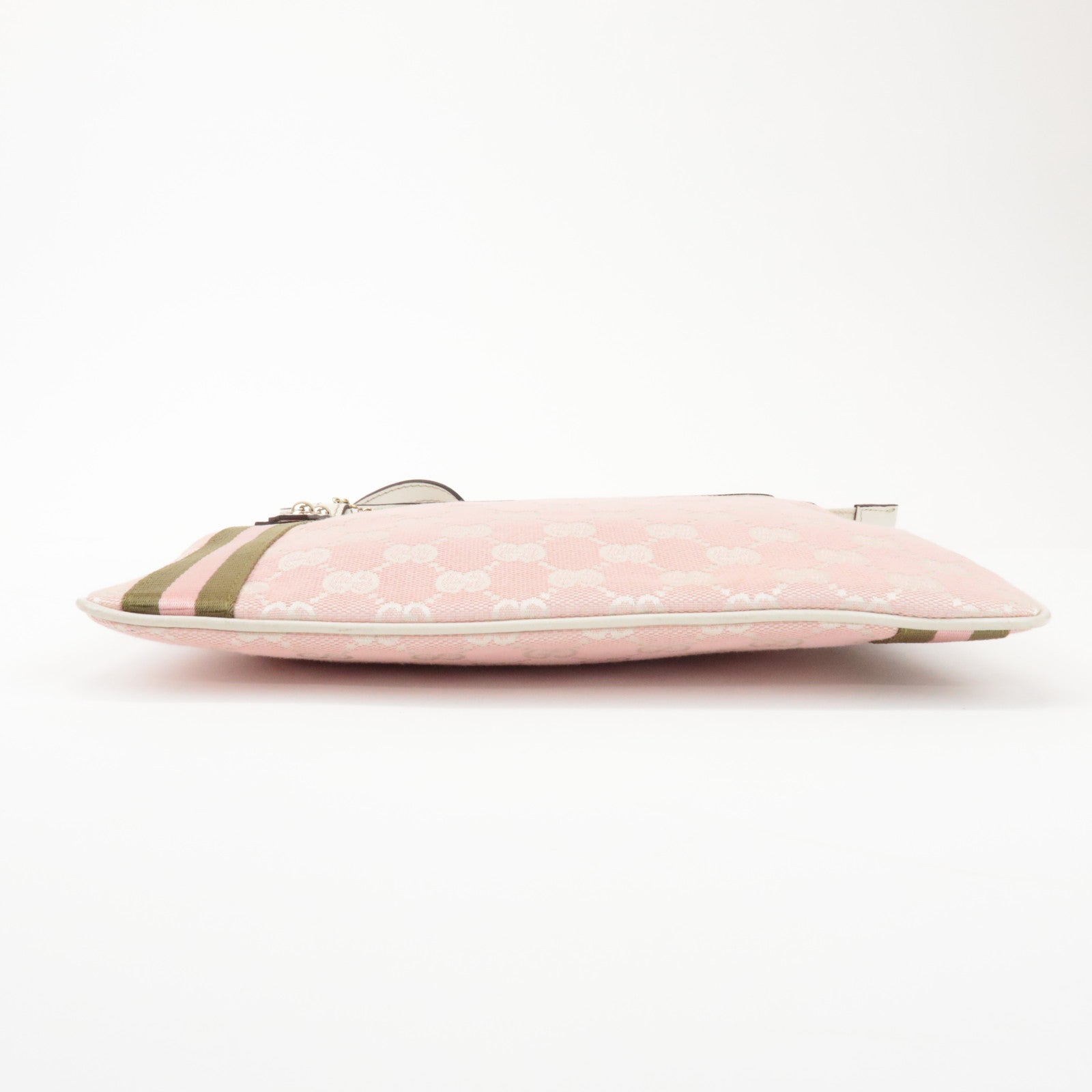 GUCCI Sherry GG Canvas Leather Shoulder Bag Pink 144388