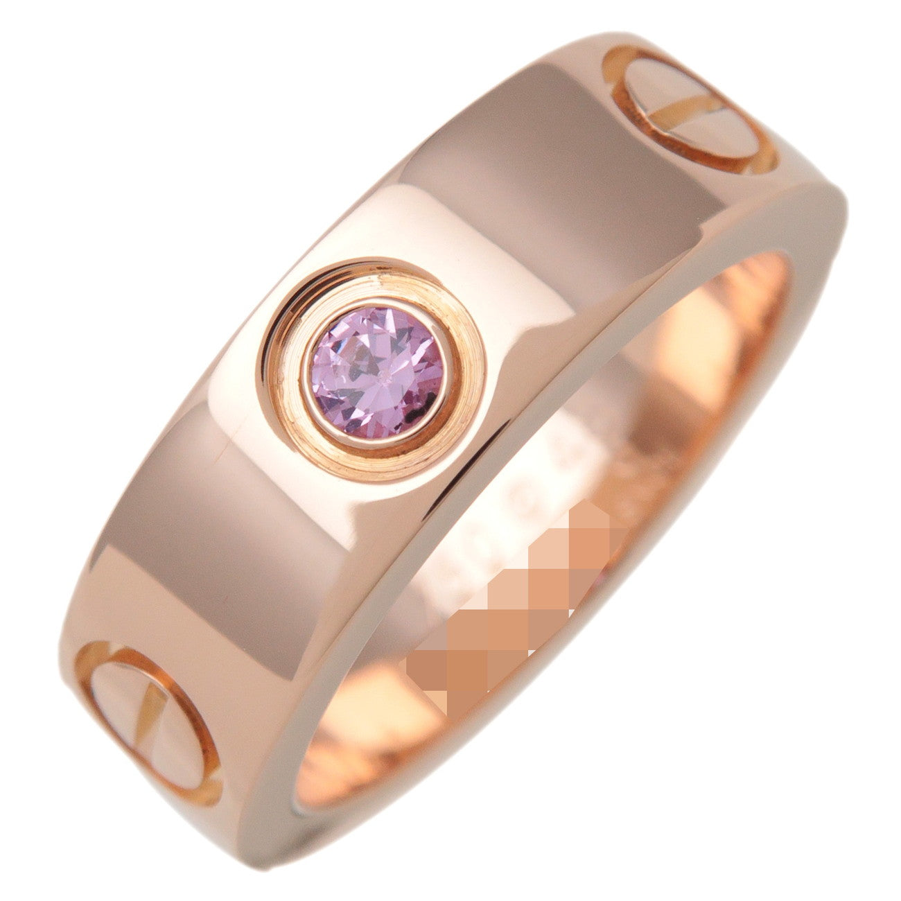 Cartier Love Ring 1P Pink Sapphire K18 750PG #48 US4.5 Rose Gold