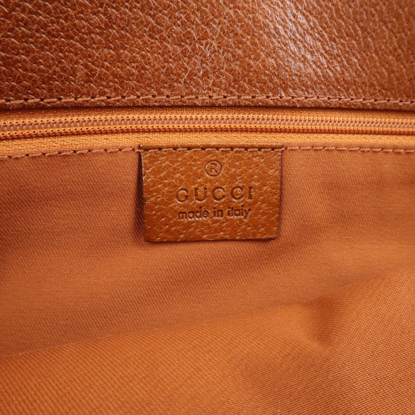 GUCCI GG Canvas Leather Tote Bag Shoulder Bag Beige Camel 120837