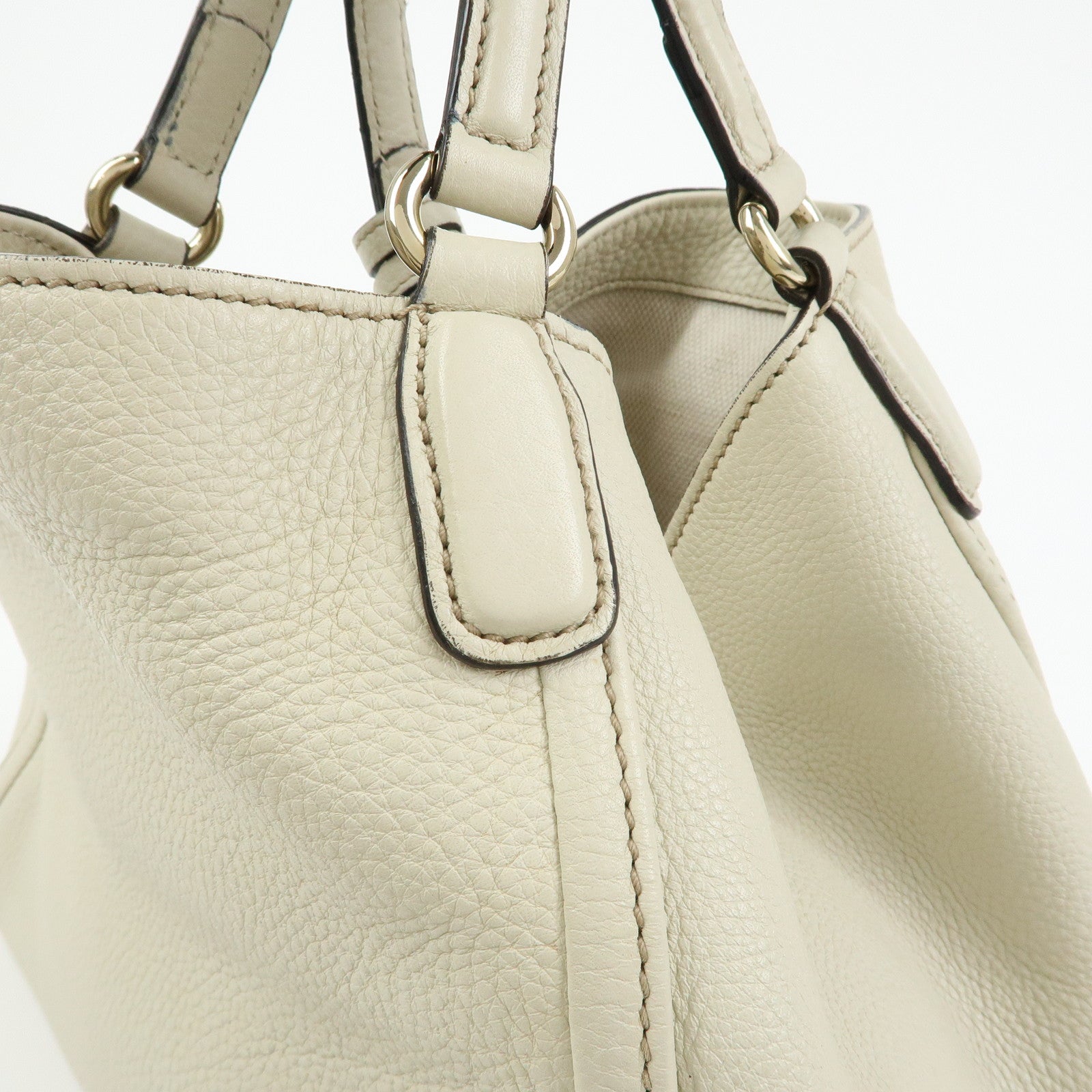 GUCCI SOHO Interlocking G Calf Leather 2Way Hand Bag Ivory 336751