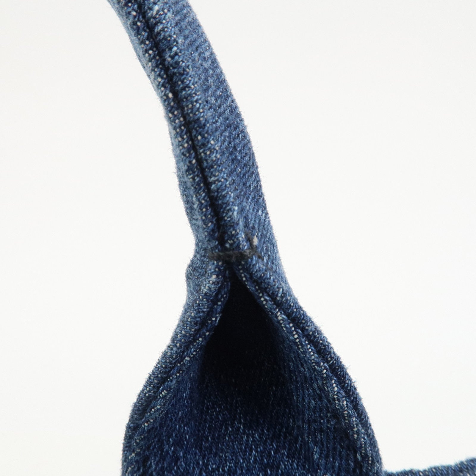 PRADA Denim Canapa Large 2Way Bag Tote Bag Shoulder Bag Navy B1872B